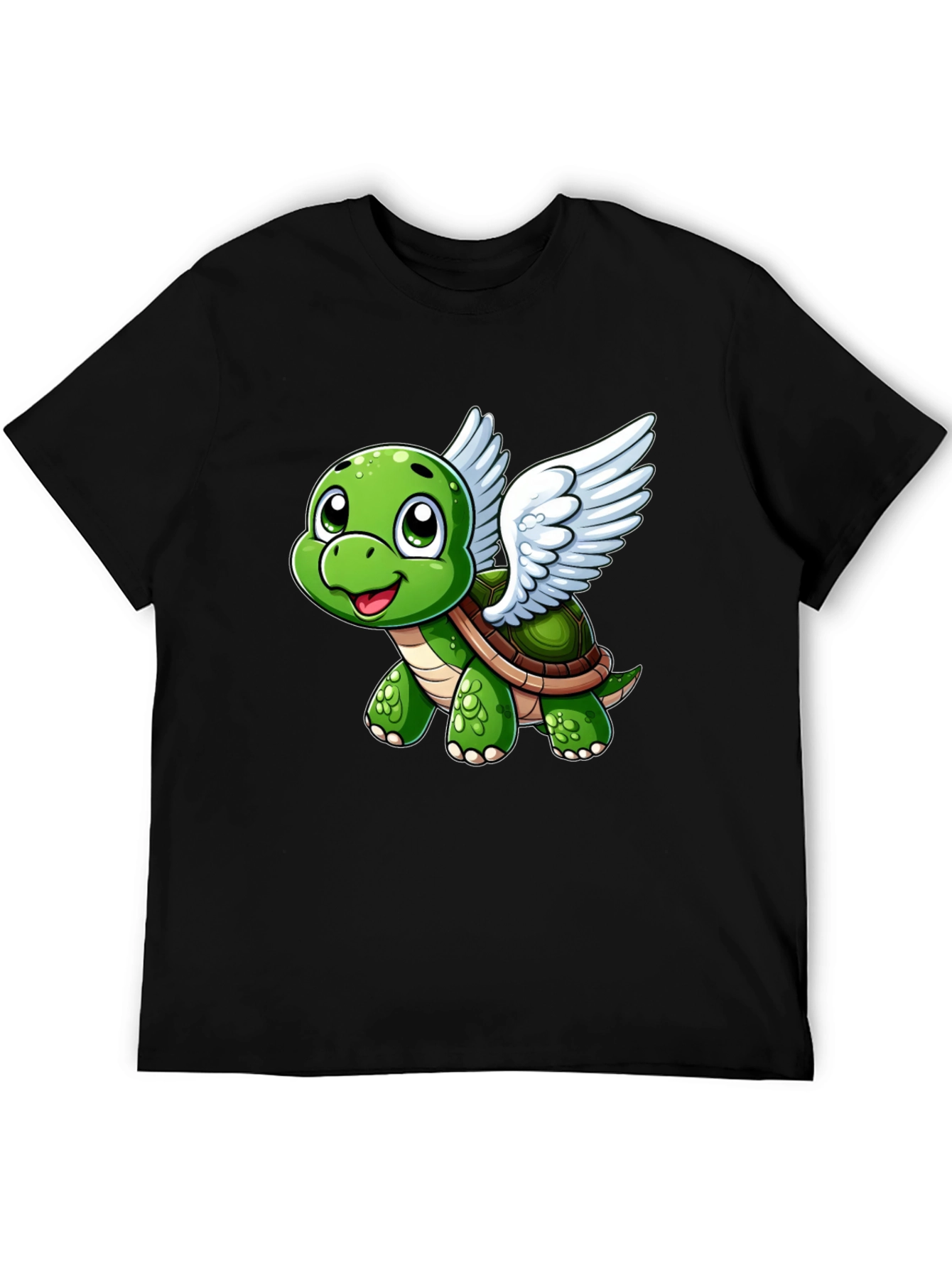 Flying Turtle Graphic Tee - Whimsical Black T-Shirt