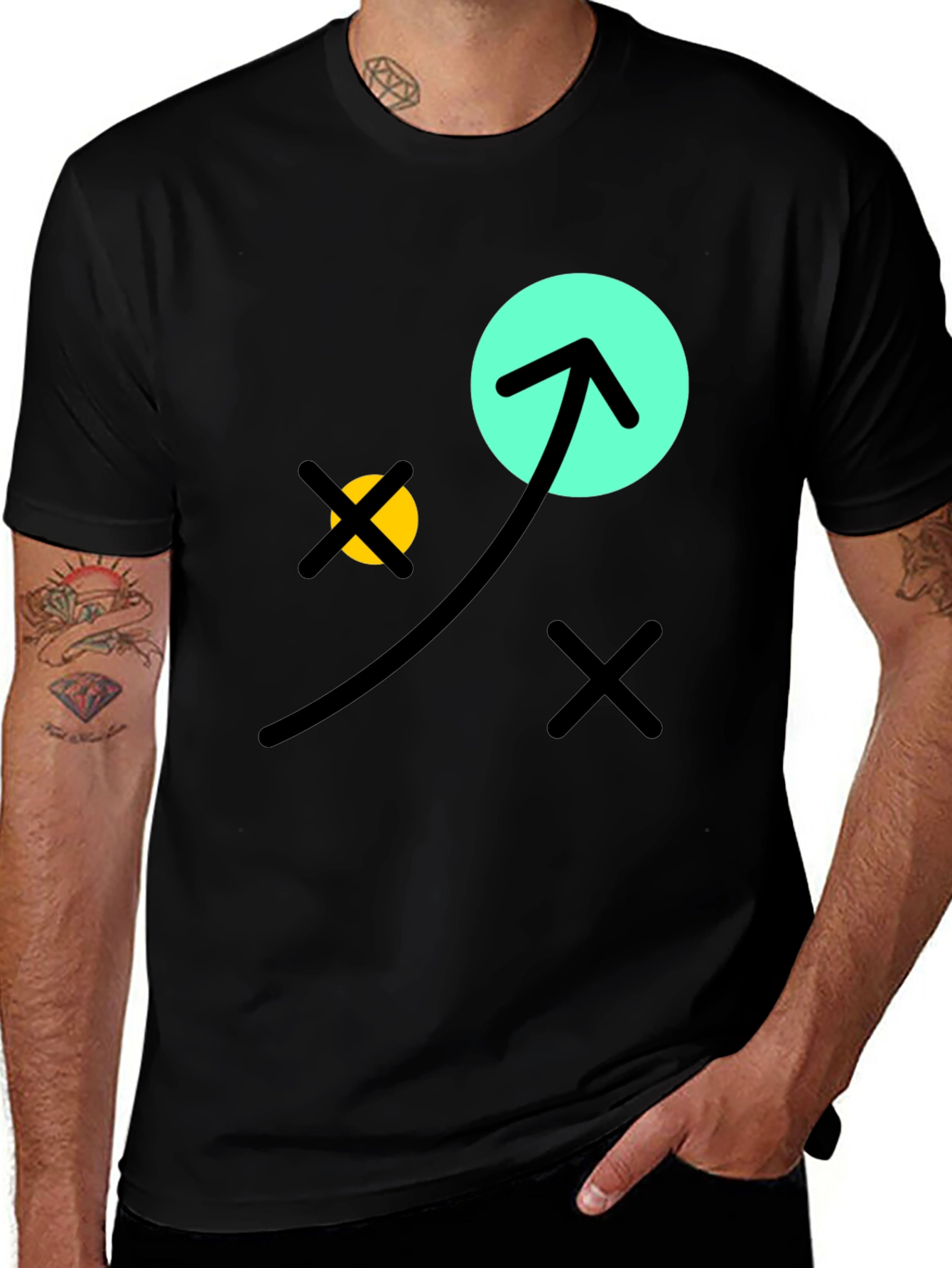 Fun Graphic Tee - Black Cotton T-Shirt