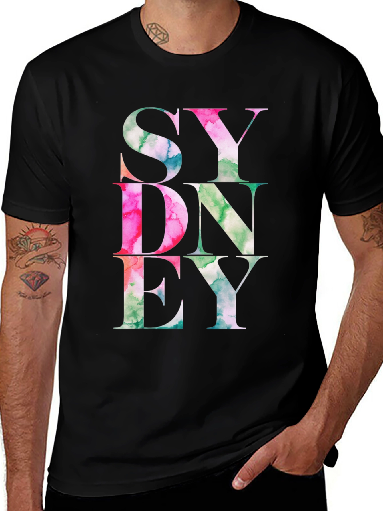 Sydney T-Shirt Graphic Tee Mens Black Shirt