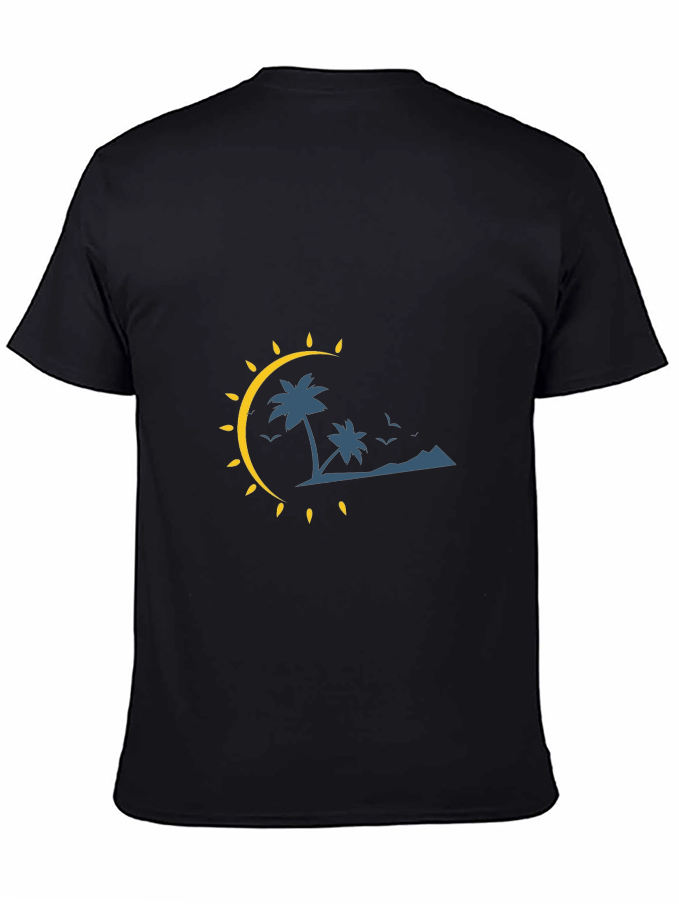 Tropical Palm Tree Graphic Black Tee