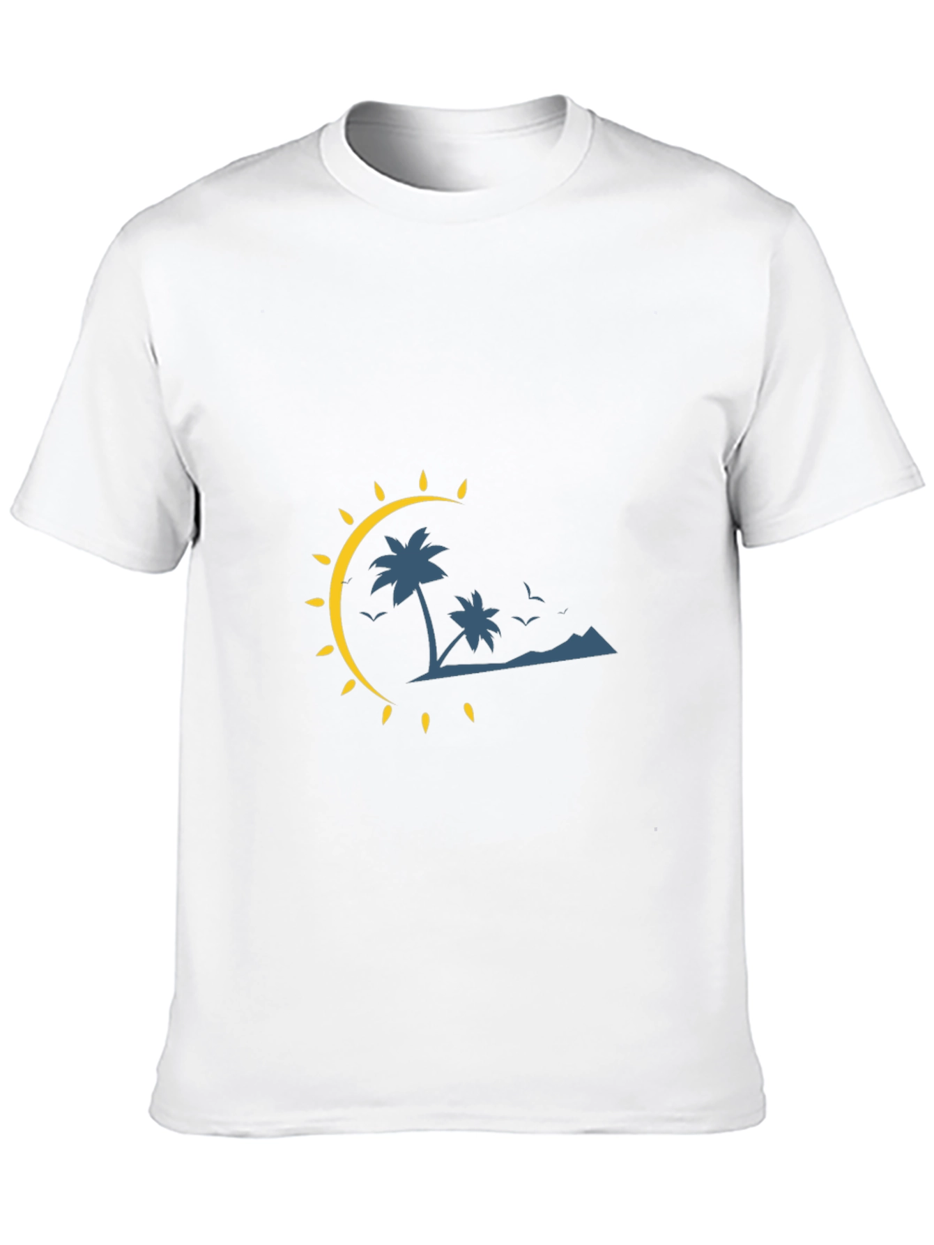 Tropical Palm Tree Graphic Black Tee