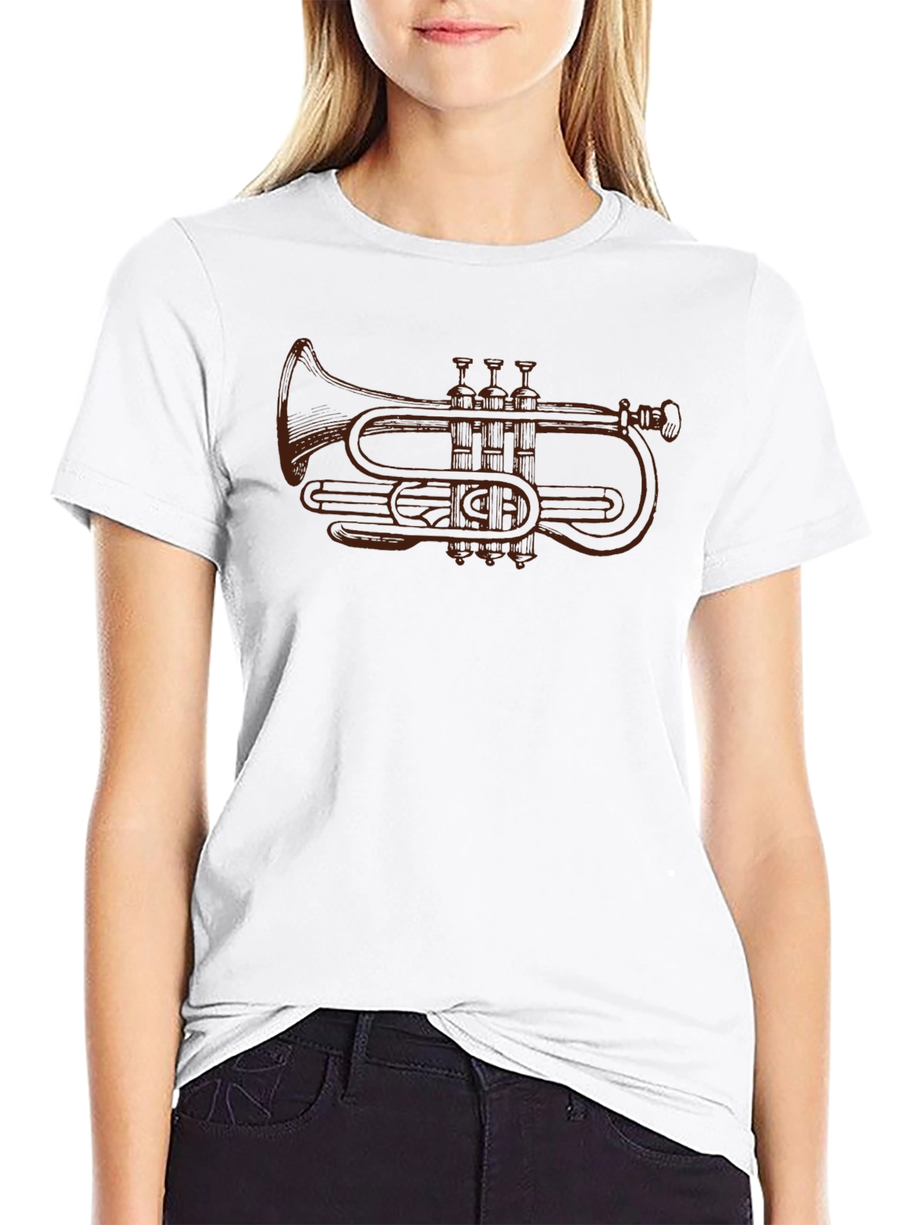 Trumpet Graphic Tee - Musicians Black T-Shirt