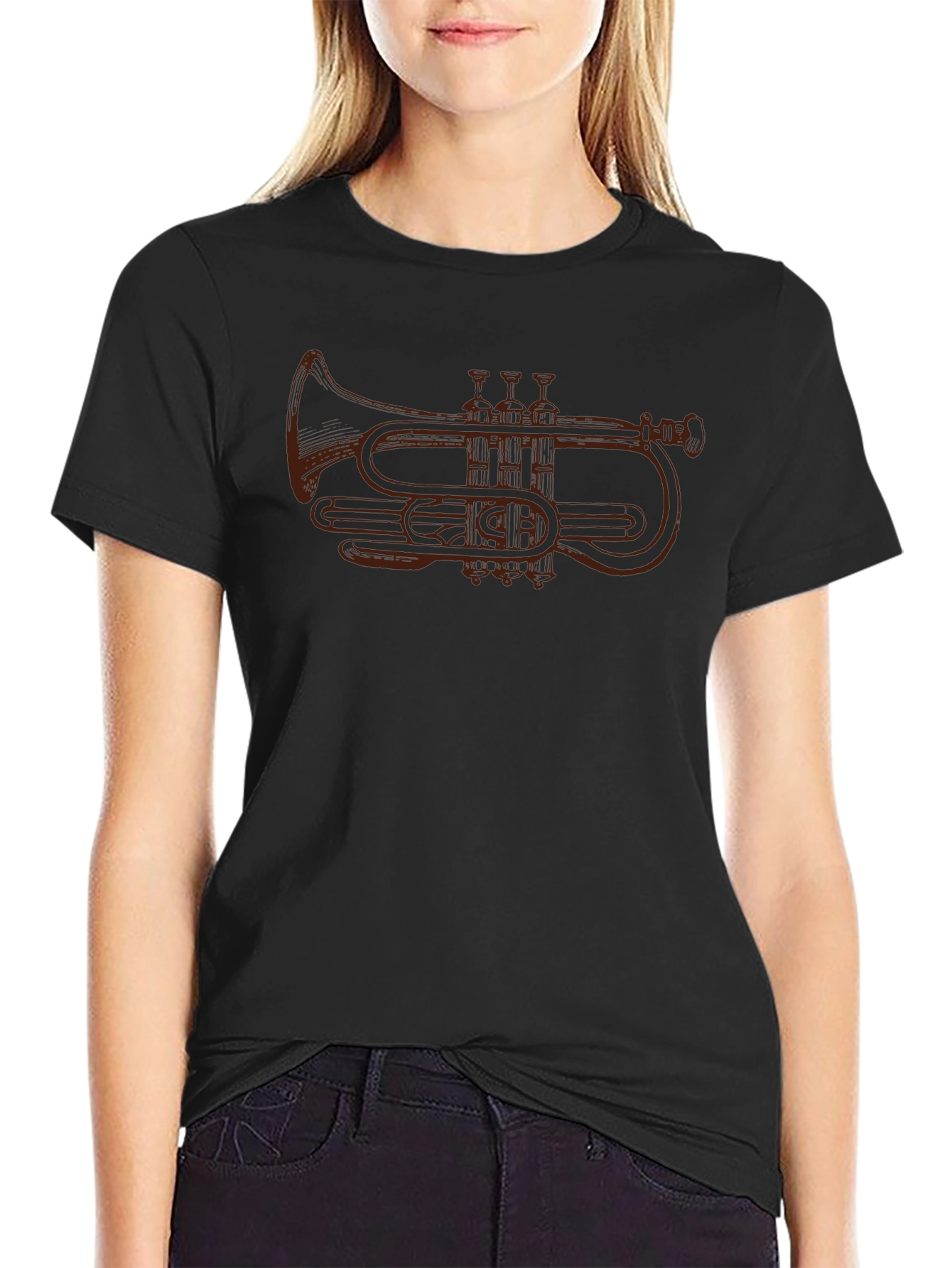 Trumpet Graphic Tee - Musicians Black T-Shirt