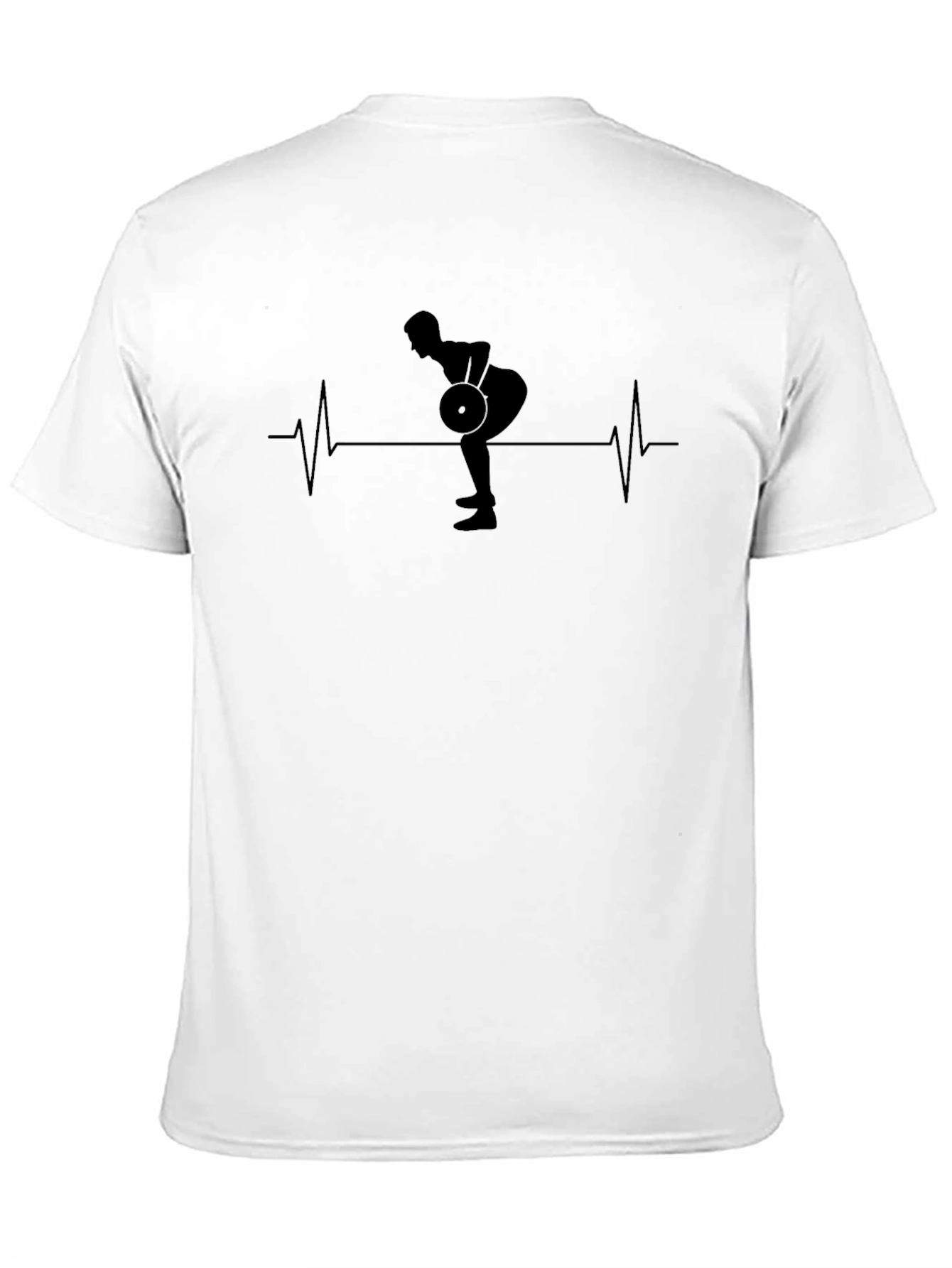 Weightlifting Heartbeat Graphic Tee - Black
