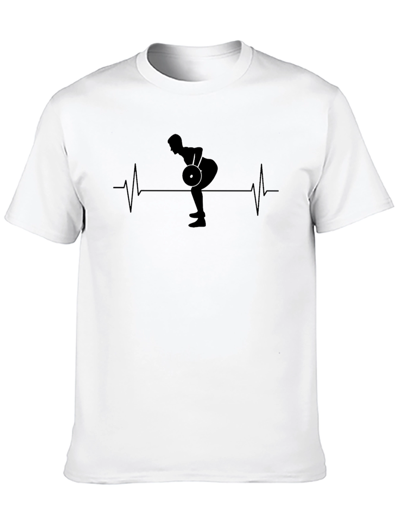 Weightlifting Heartbeat Graphic Tee - Black