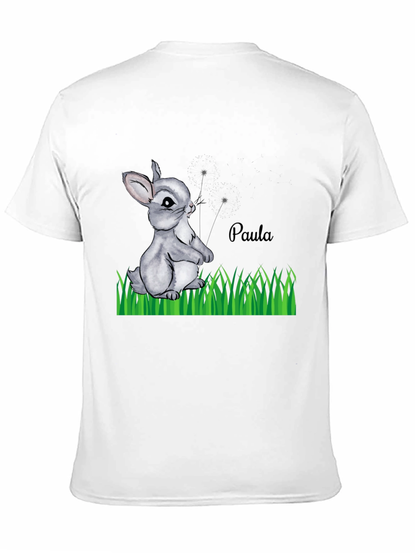 Cute Bunny Paula Personalized Black T-Shirt