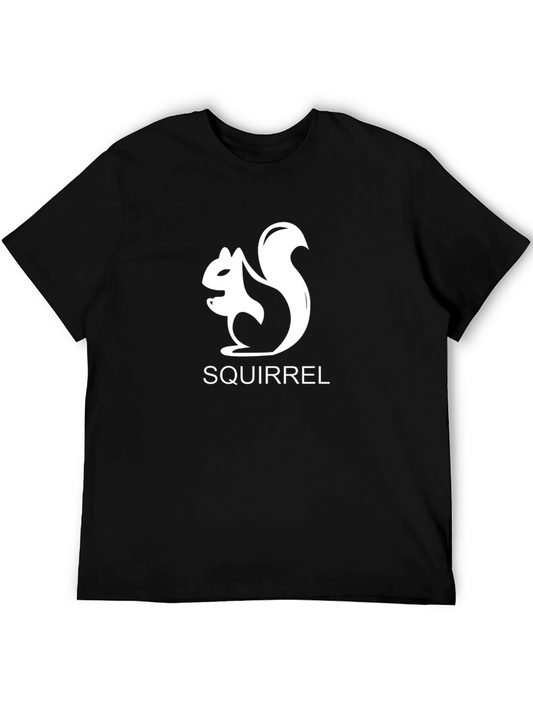 Squirrel Graphic Tee - Black Cotton T-Shirt