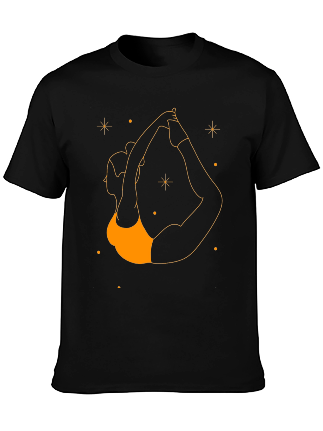 Yoga Pose Graphic T-Shirt - Black Cotton Tee