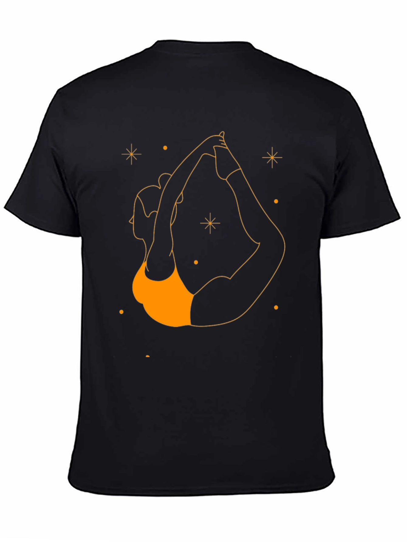 Yoga Pose Graphic T-Shirt - Black Cotton Tee