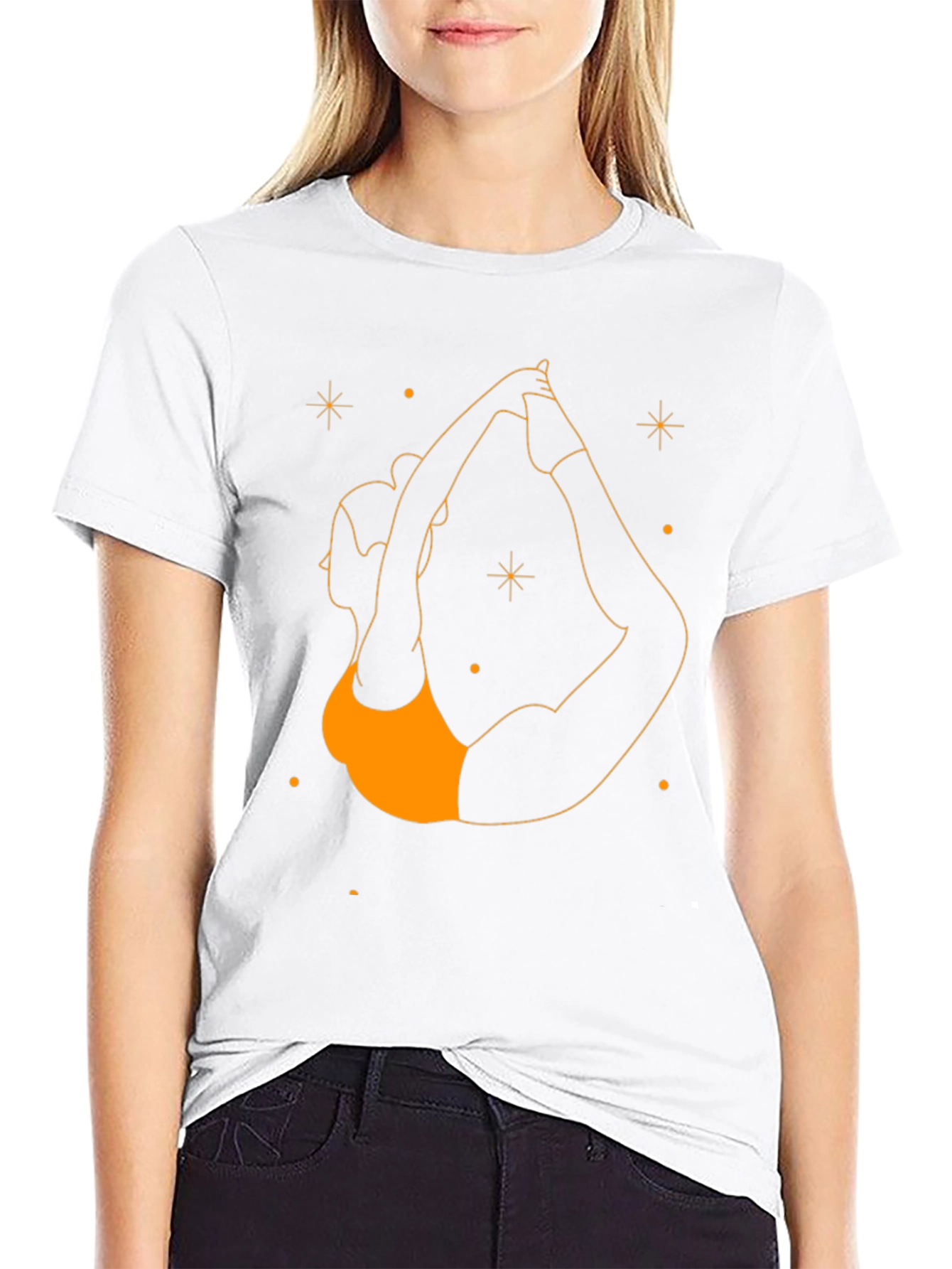 Yoga Pose Graphic T-Shirt - Black Cotton Tee