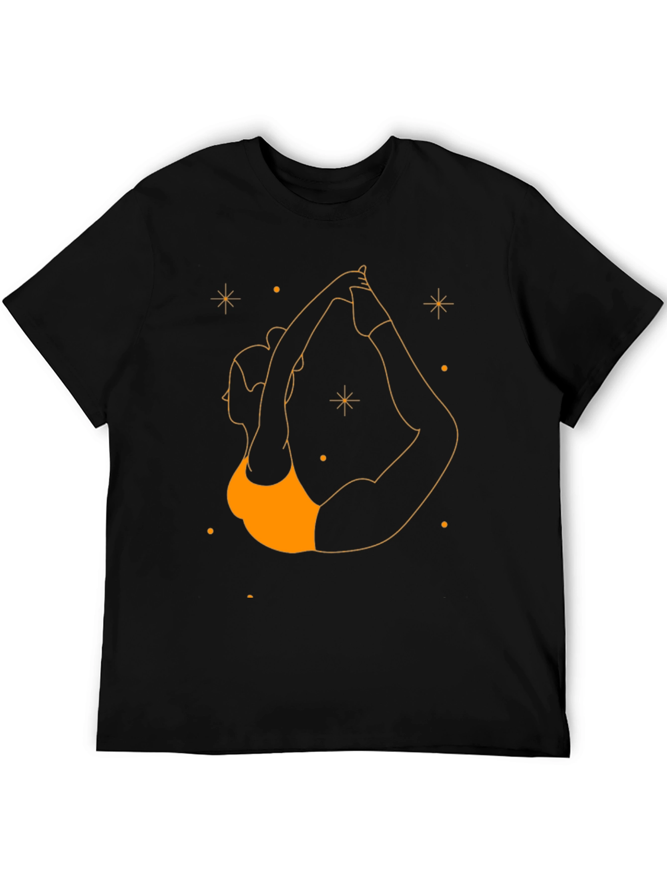 Yoga Pose Graphic T-Shirt - Black Cotton Tee