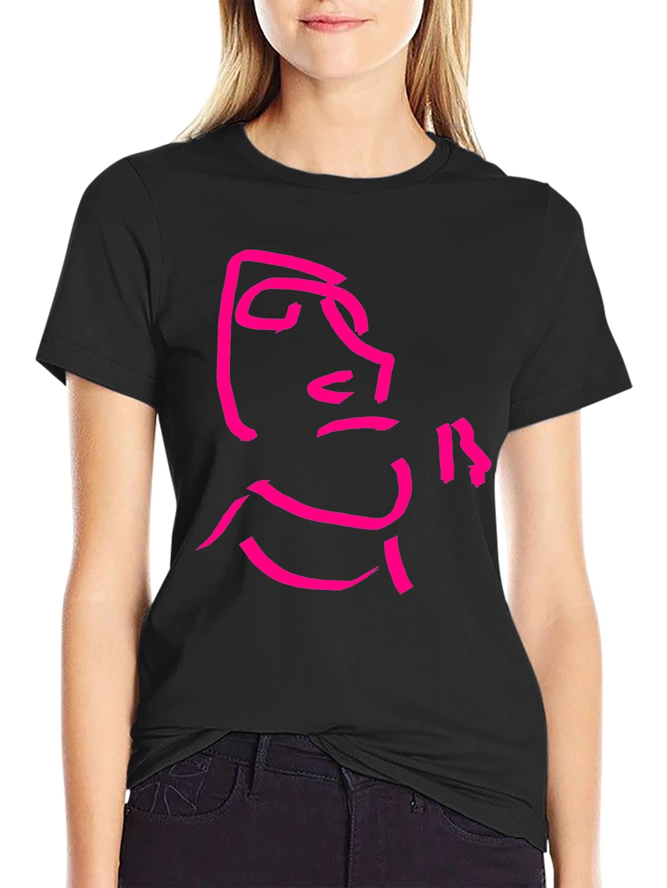Abstract Face Graphic Tee - Modern Streetwear Shirt