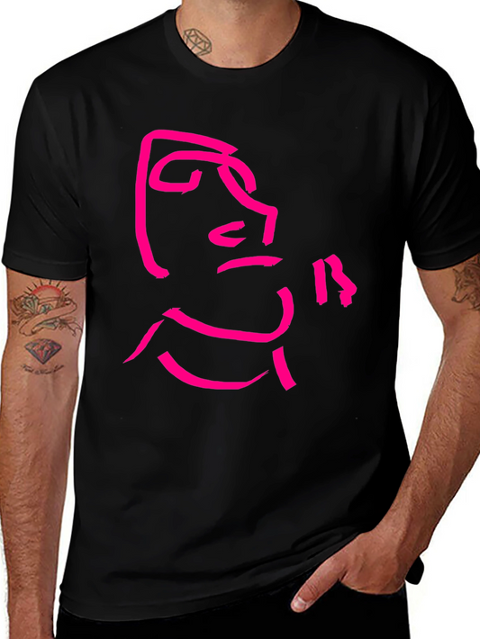 Abstract Face Graphic Tee - Modern Streetwear Shirt