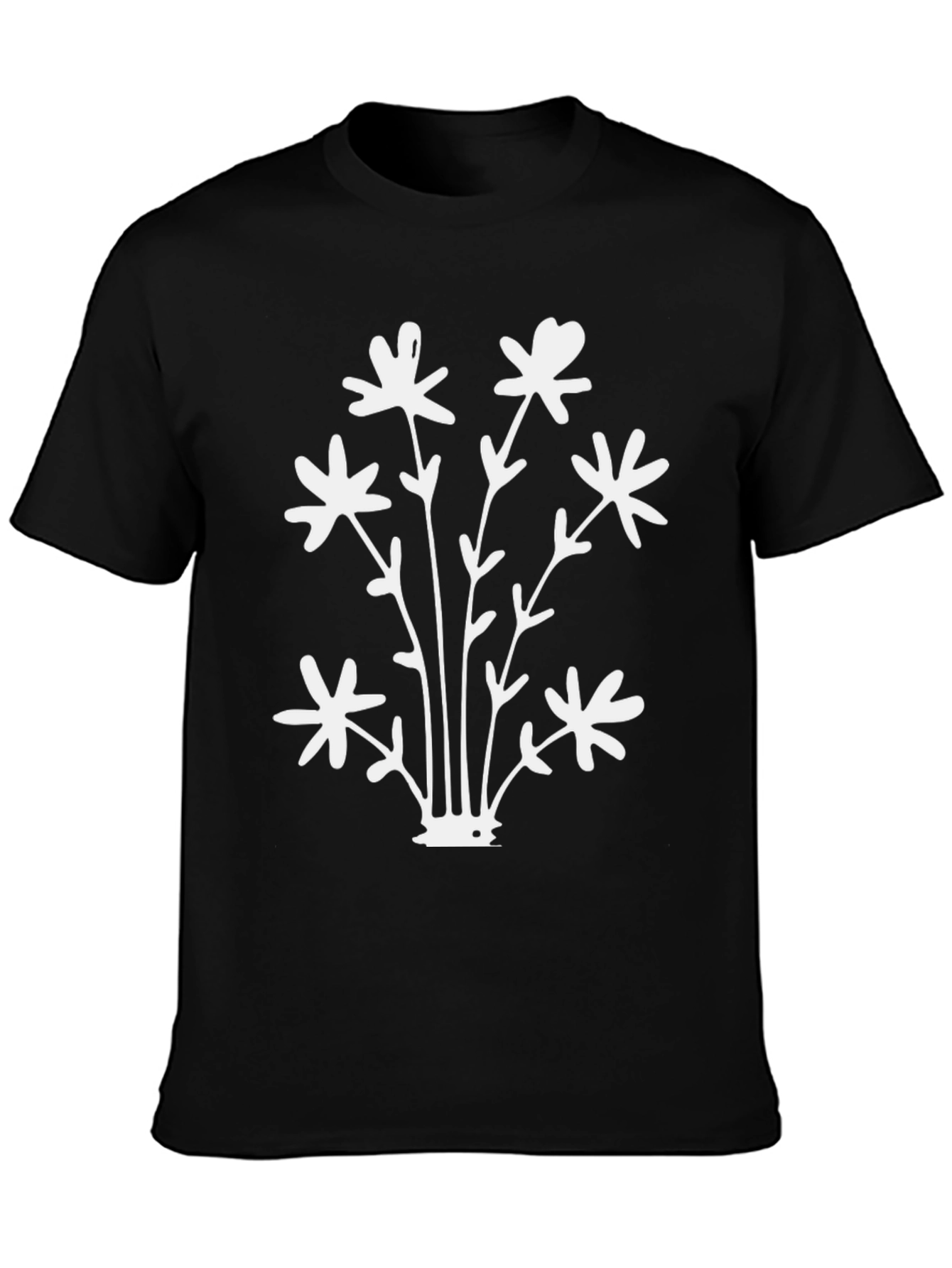 Floral Graphic Black T-Shirt