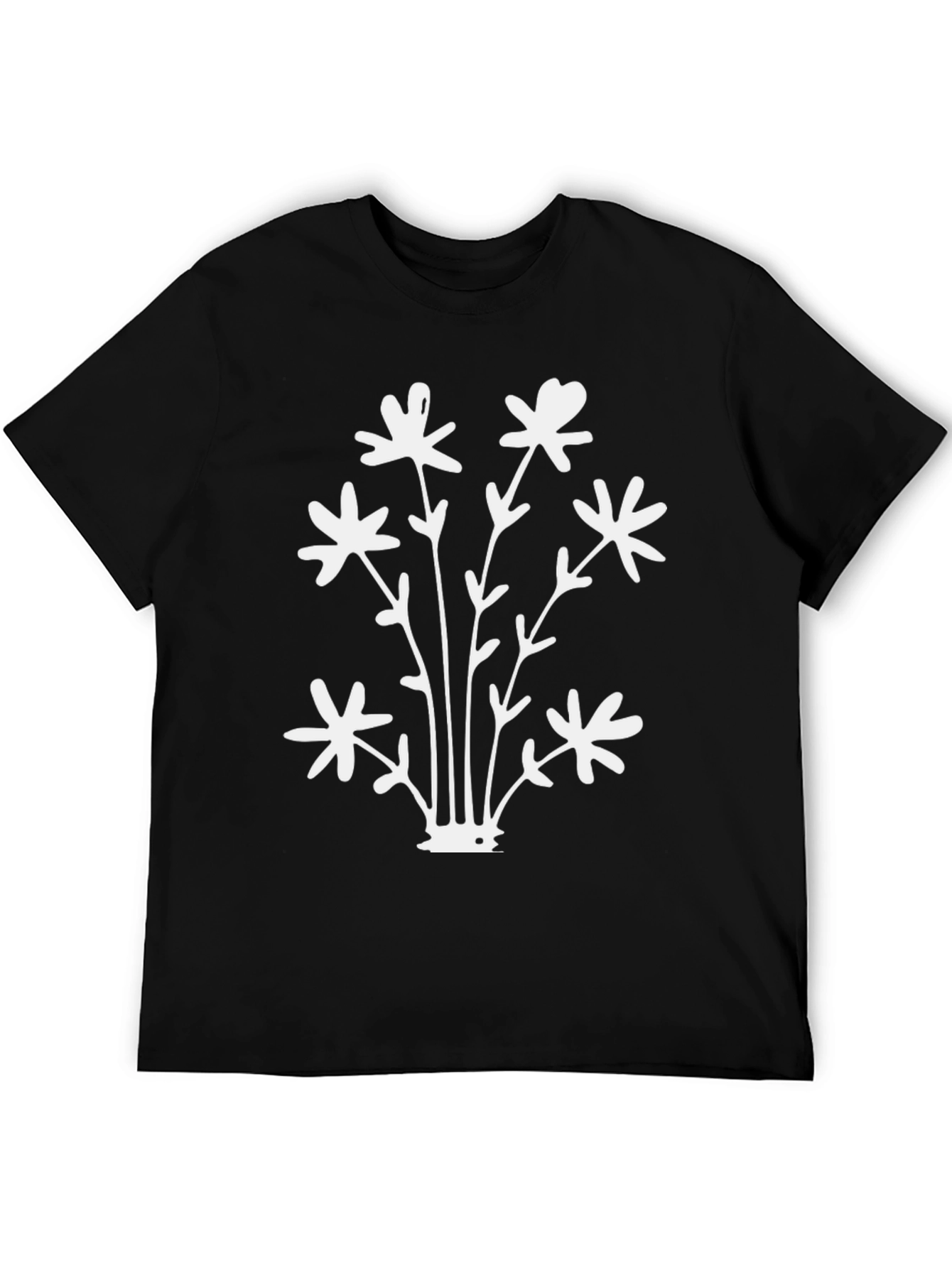 Floral Graphic Black T-Shirt