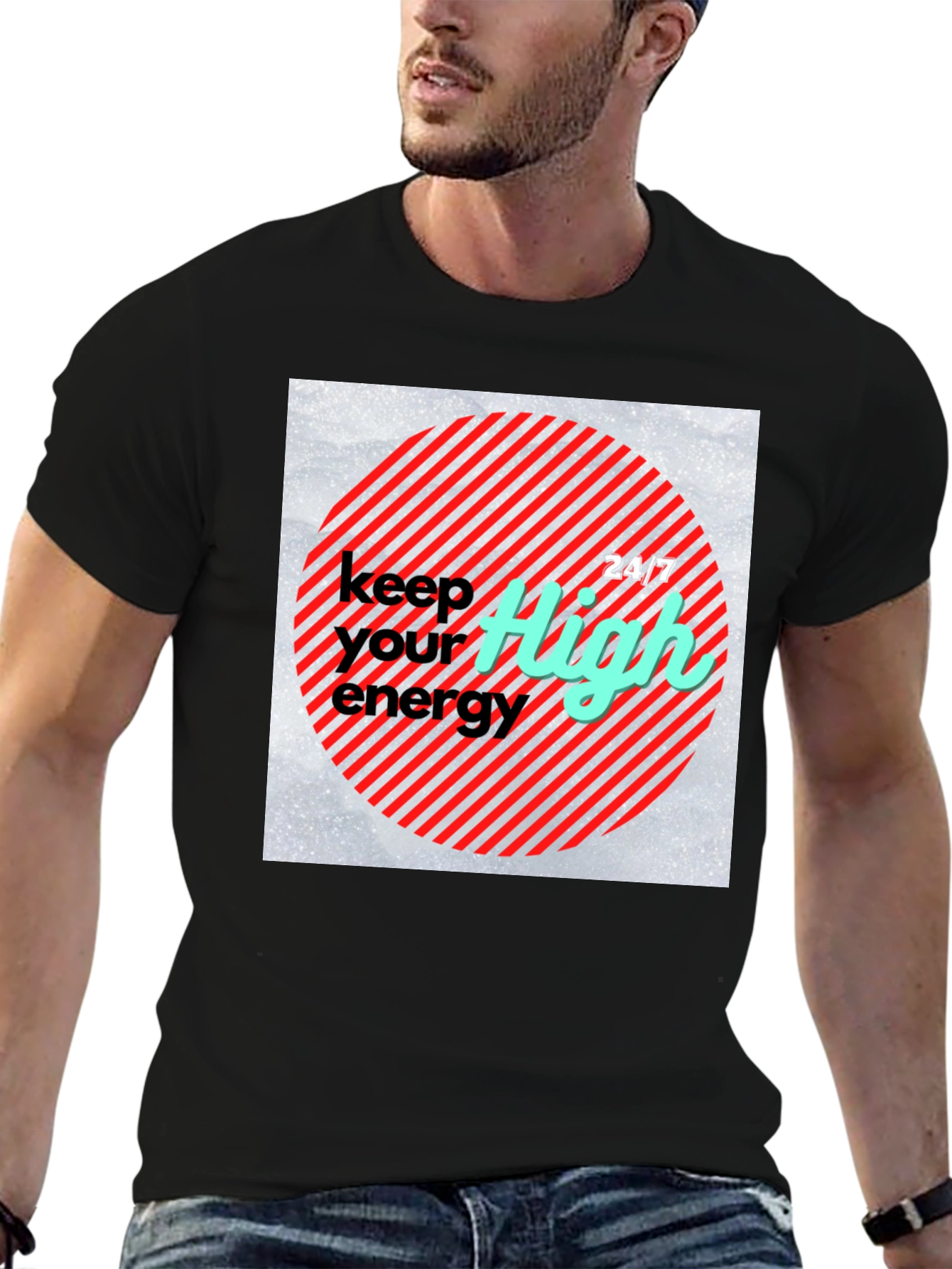 Keep Your High Energy 24/7 Black T-Shirt