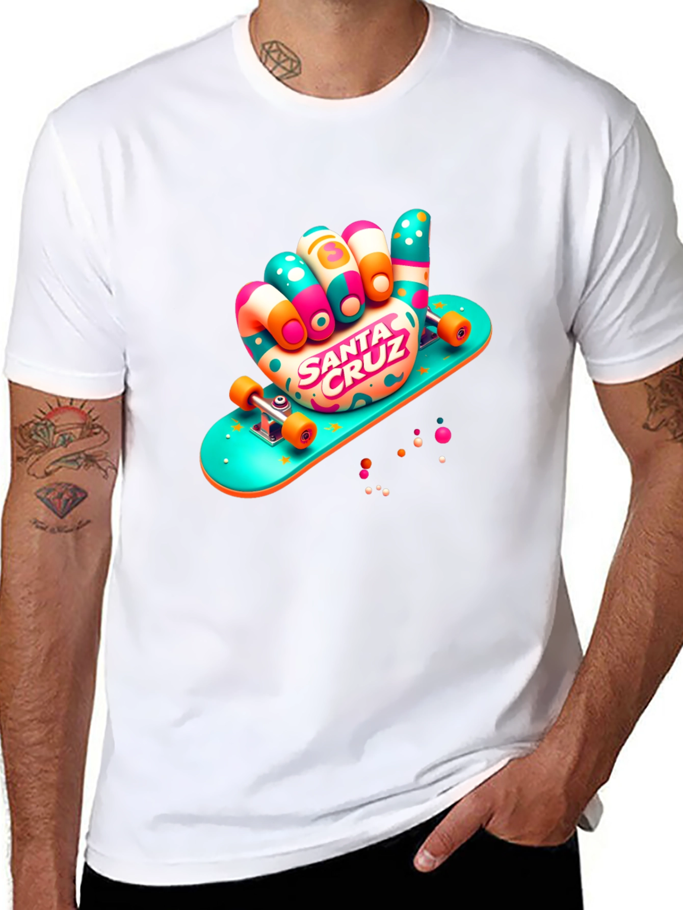 Santa Cruz Skateboard Hand Black T-Shirt