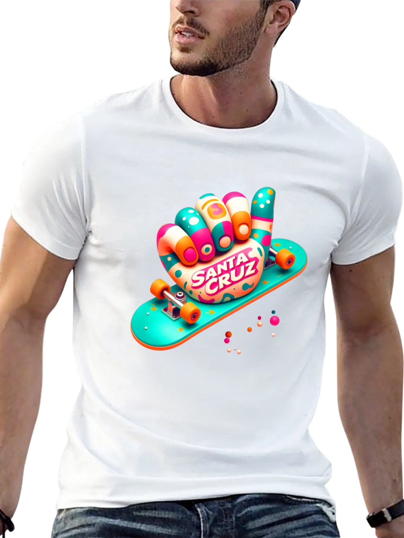 Santa Cruz Skateboard Hand Black T-Shirt