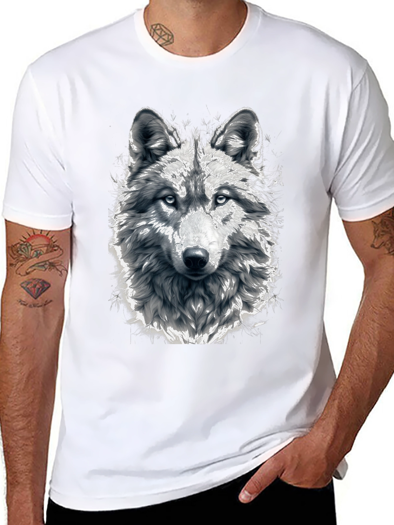 Wolf Graphic Tee - Mens Black T-Shirt