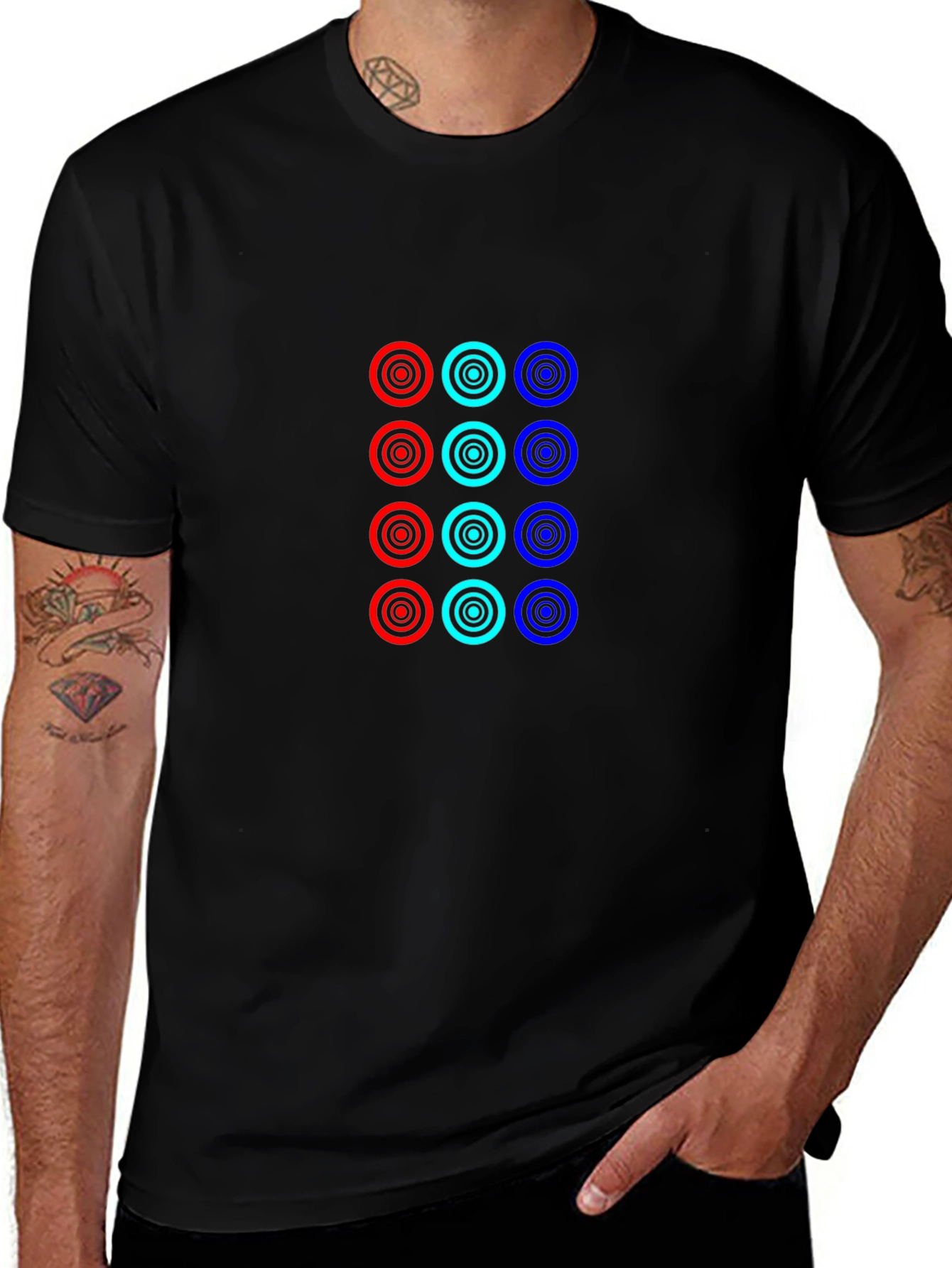 Cool Circles Black T-Shirt: Modern Graphic Tee