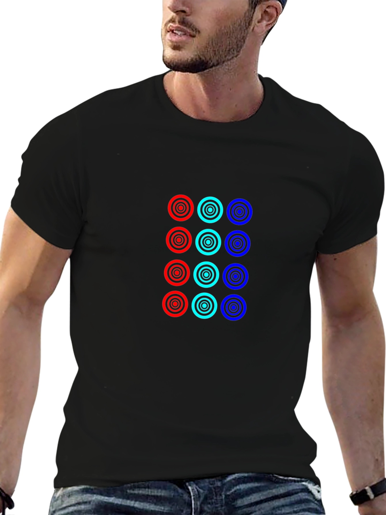 Cool Circles Black T-Shirt: Modern Graphic Tee