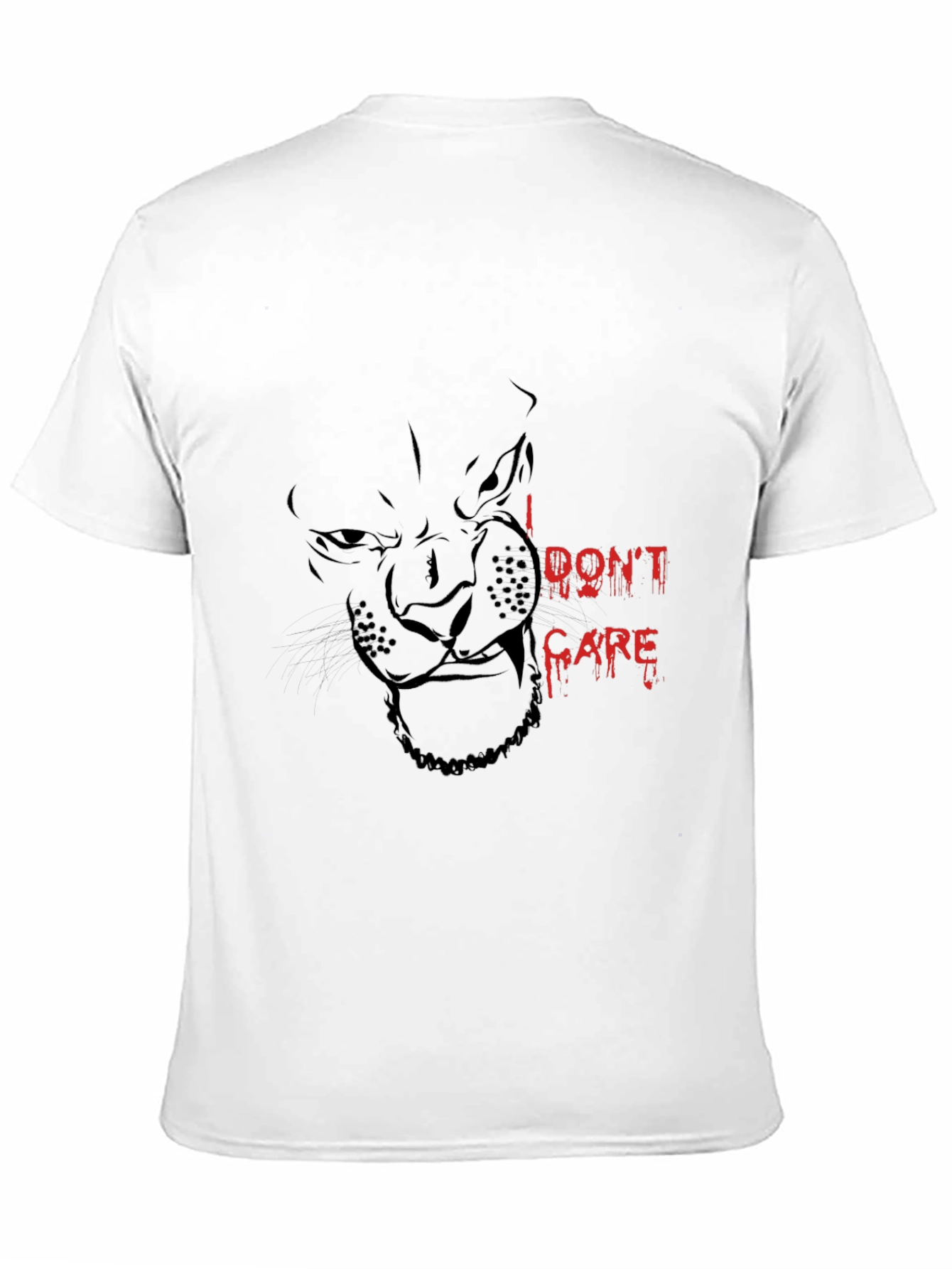 Black I DONT CARE Panther Graphic Tee