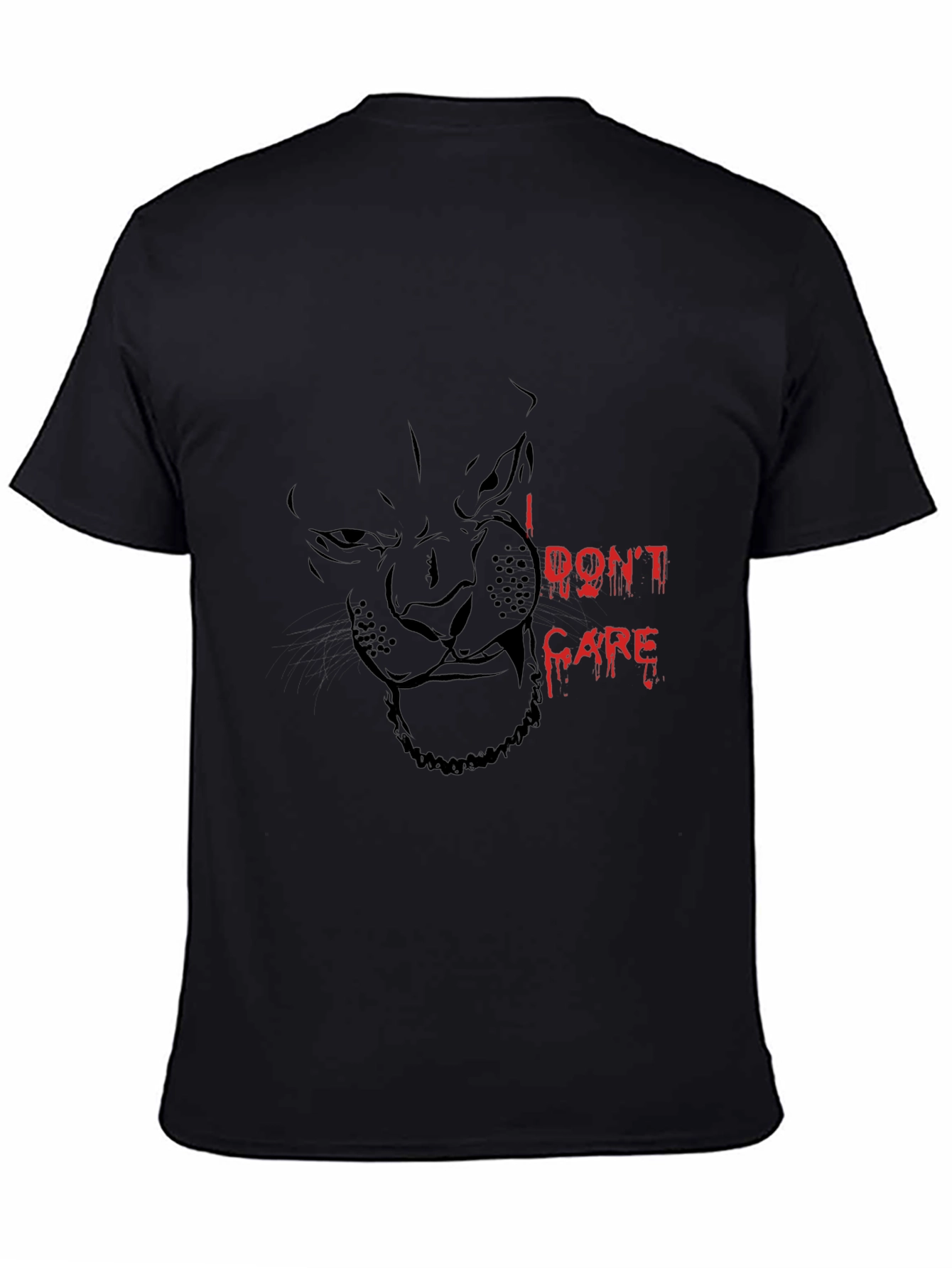 Black I DONT CARE Panther Graphic Tee