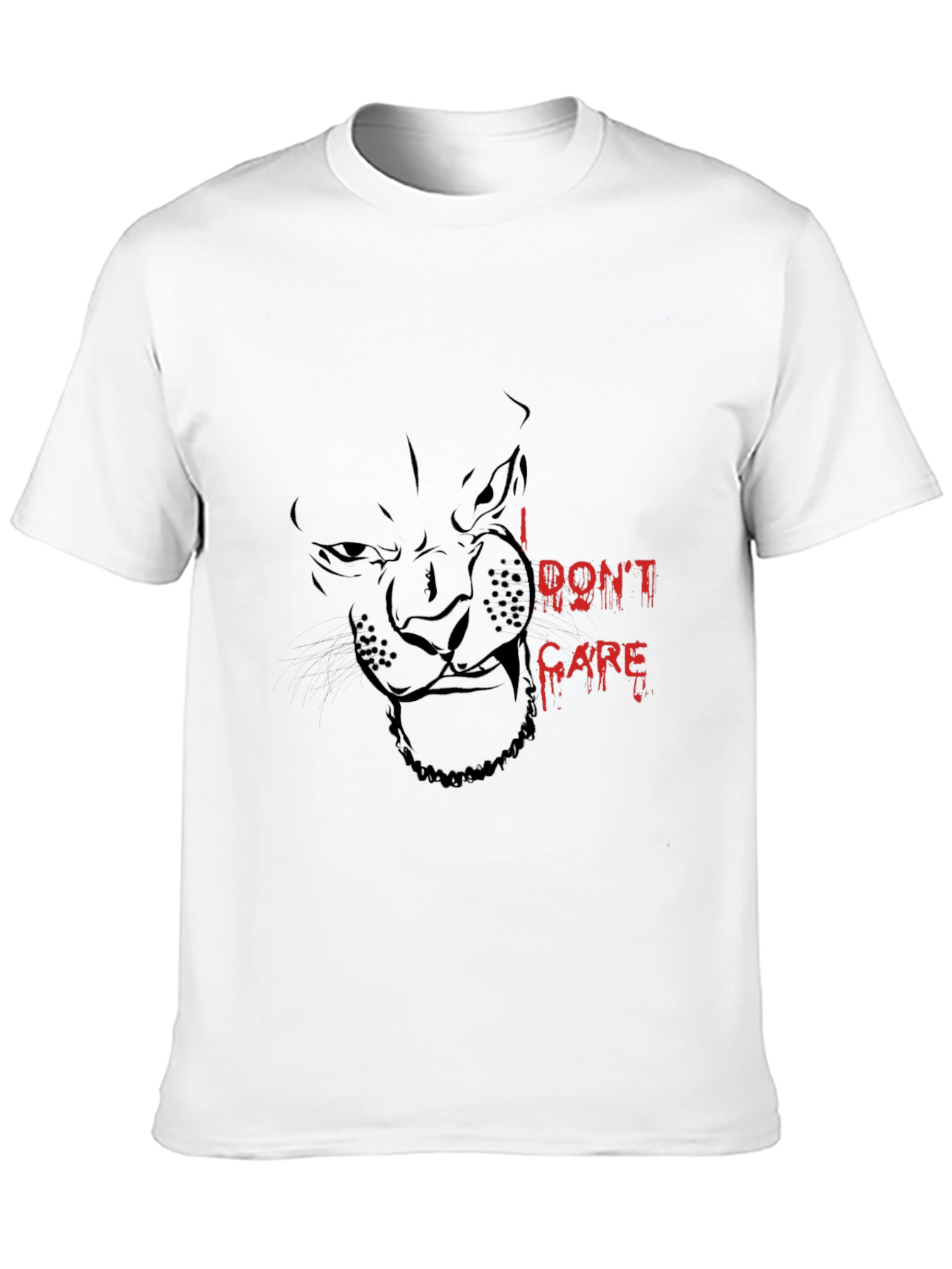Black I DONT CARE Panther Graphic Tee