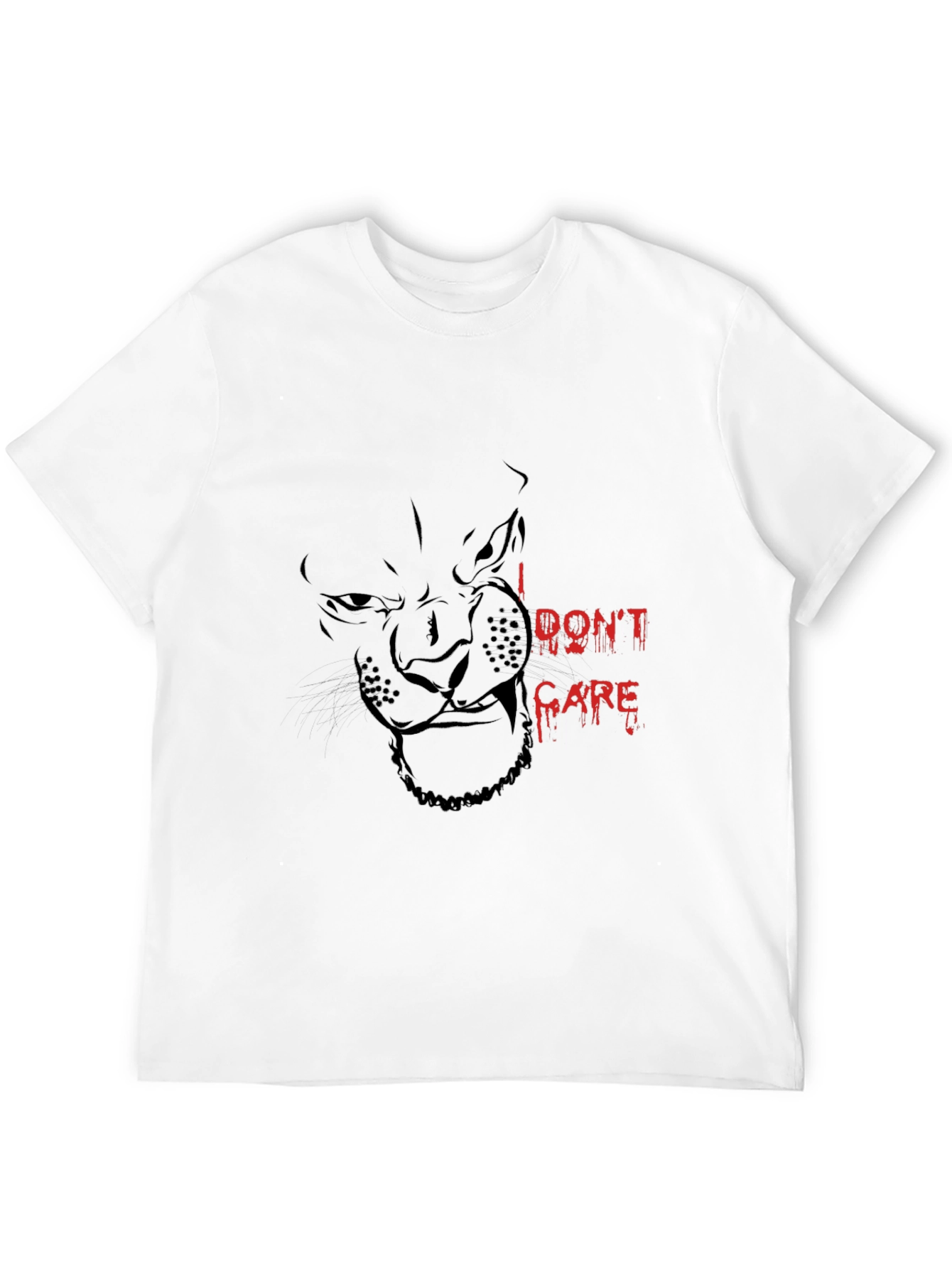 Black I DONT CARE Panther Graphic Tee