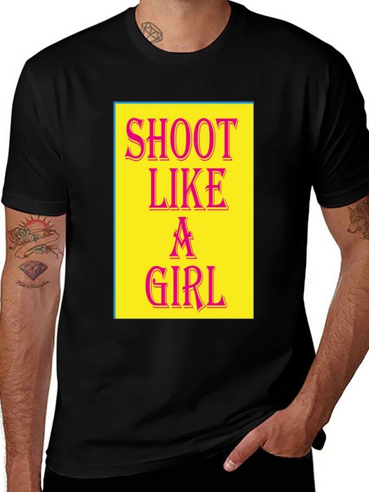 Shoot Like a Girl Black Graphic Tee