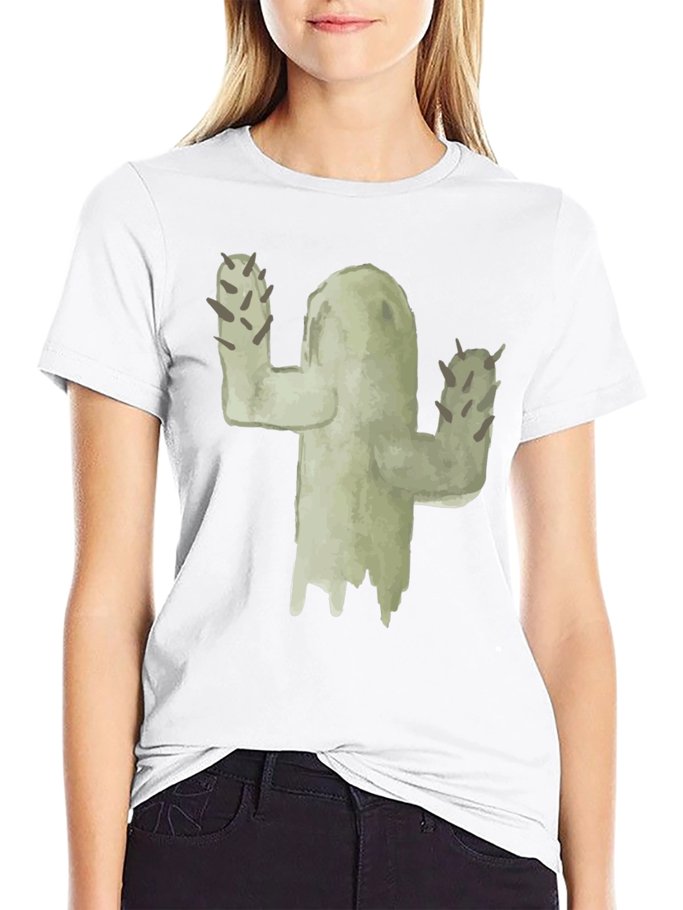 Cactus Graphic Tee - Black Cotton T-Shirt