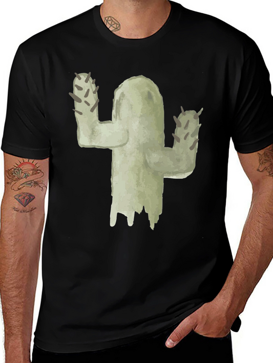 Cactus Graphic Tee - Black Cotton T-Shirt