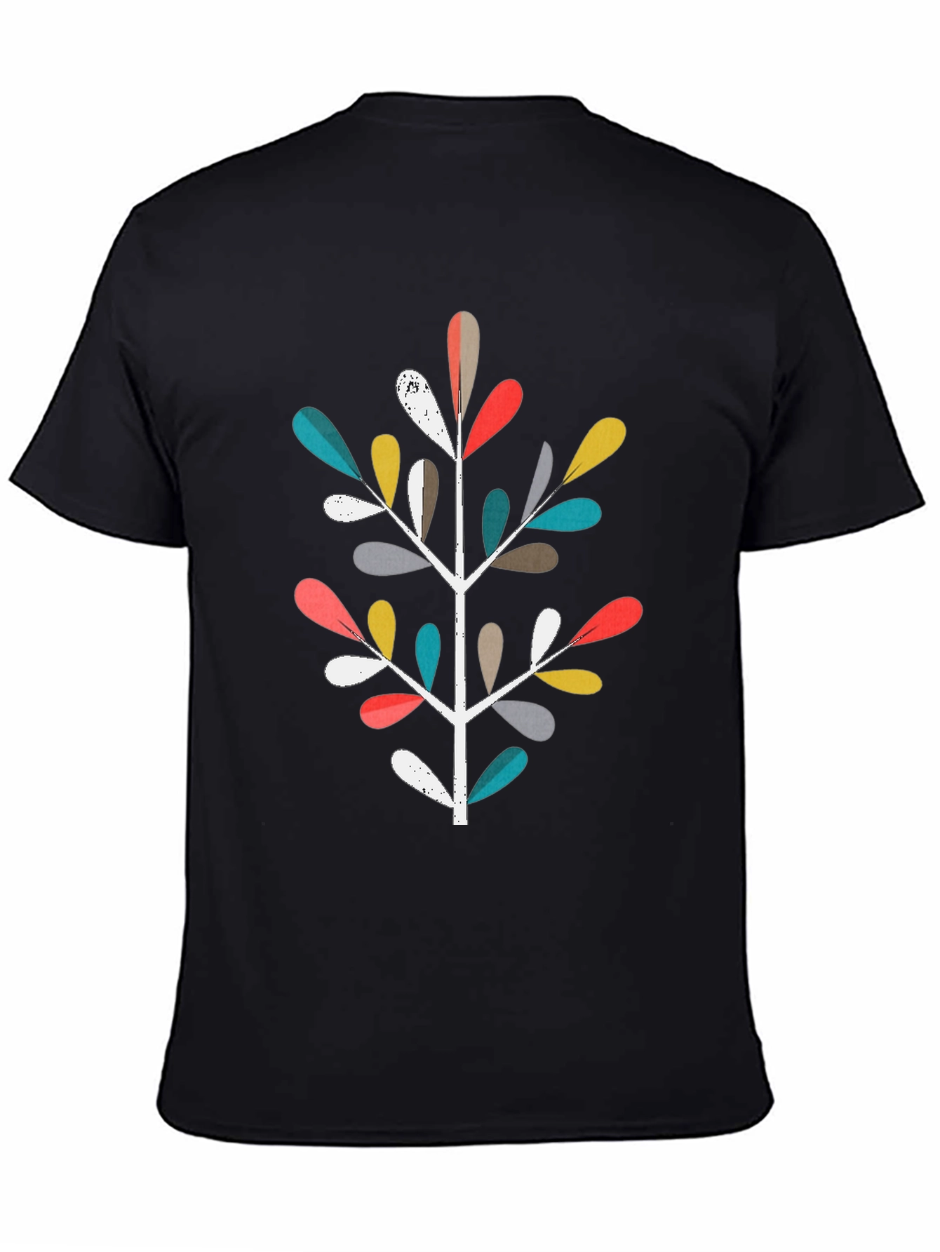Abstract Tree Graphic Black T-Shirt