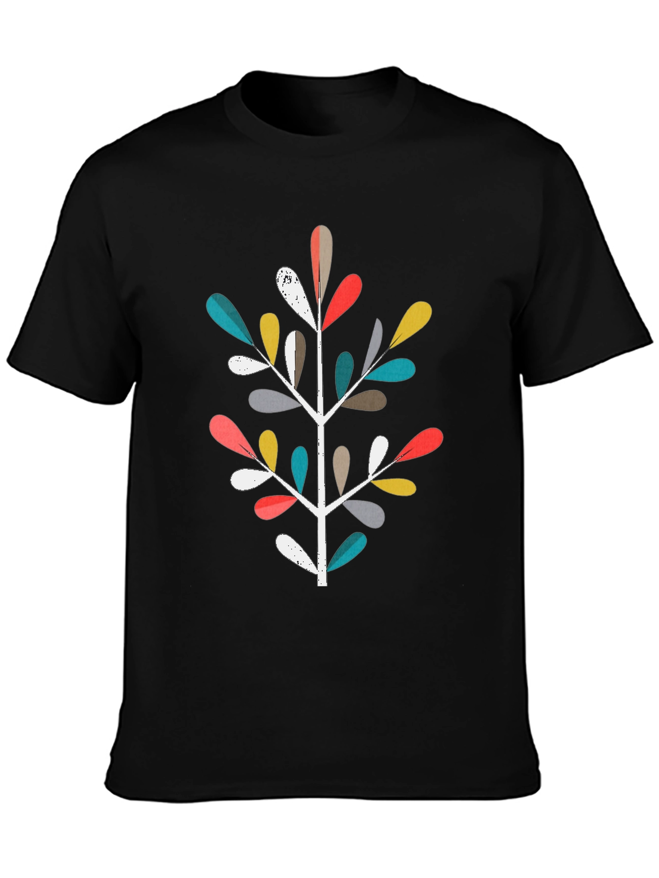 Abstract Tree Graphic Black T-Shirt