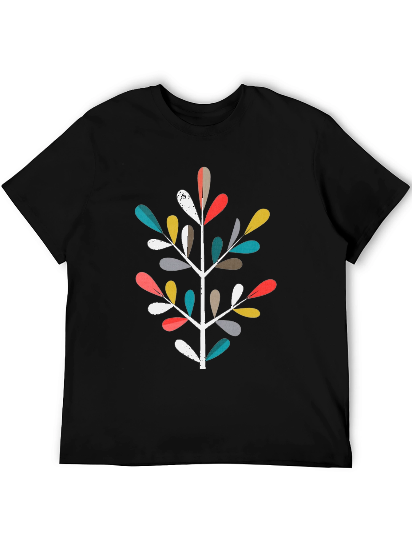 Abstract Tree Graphic Black T-Shirt