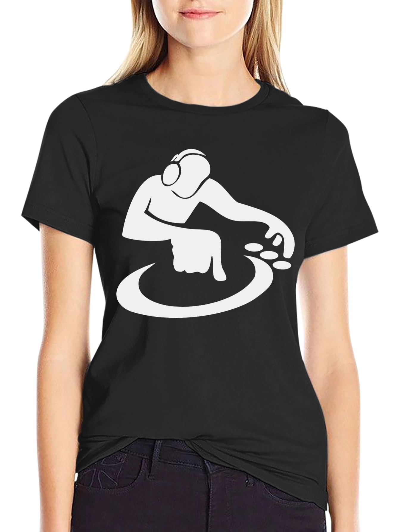 DJ Graphic T-Shirt - Black Cotton Blend