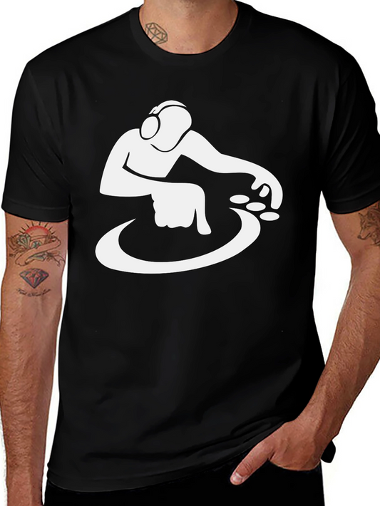 DJ Graphic T-Shirt - Black Cotton Blend