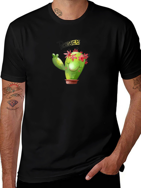 Peace Cactus T-Shirt - Cute Graphic Tee