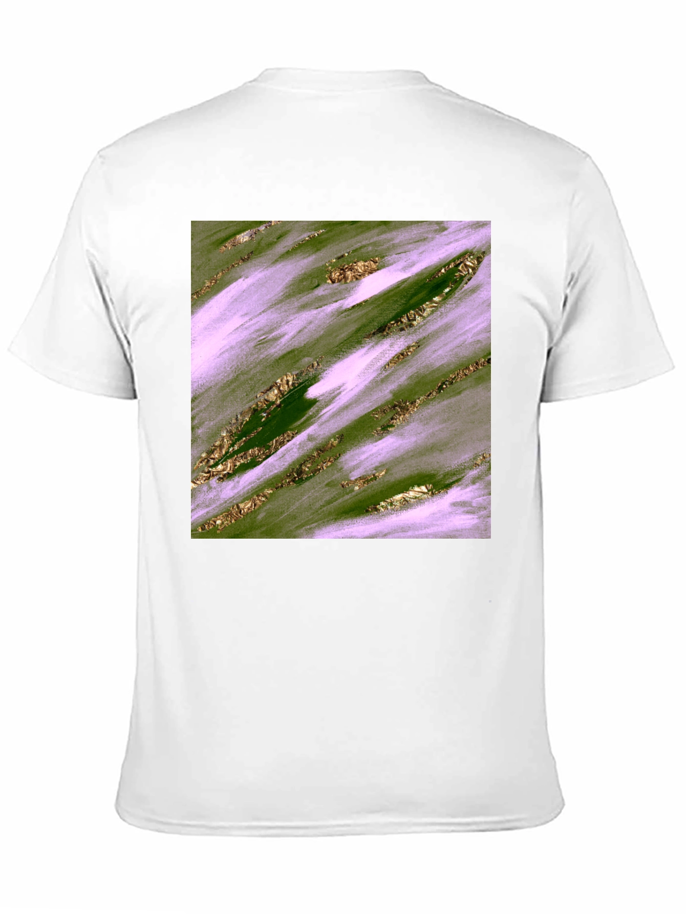 Abstract Green & Gold Brushstroke Mens Tee