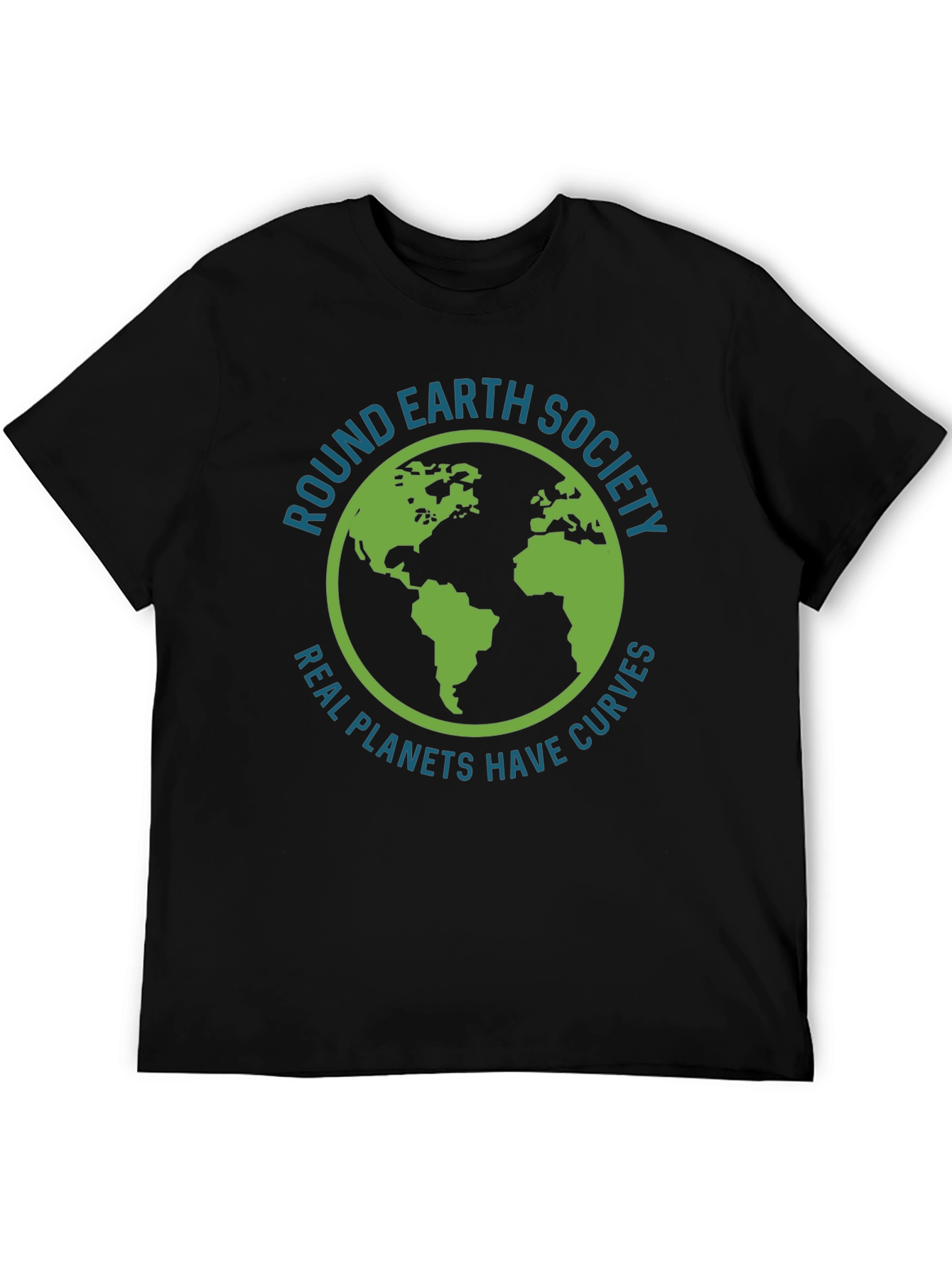 Round Earth Society T-Shirt - Real Planets Have Curves