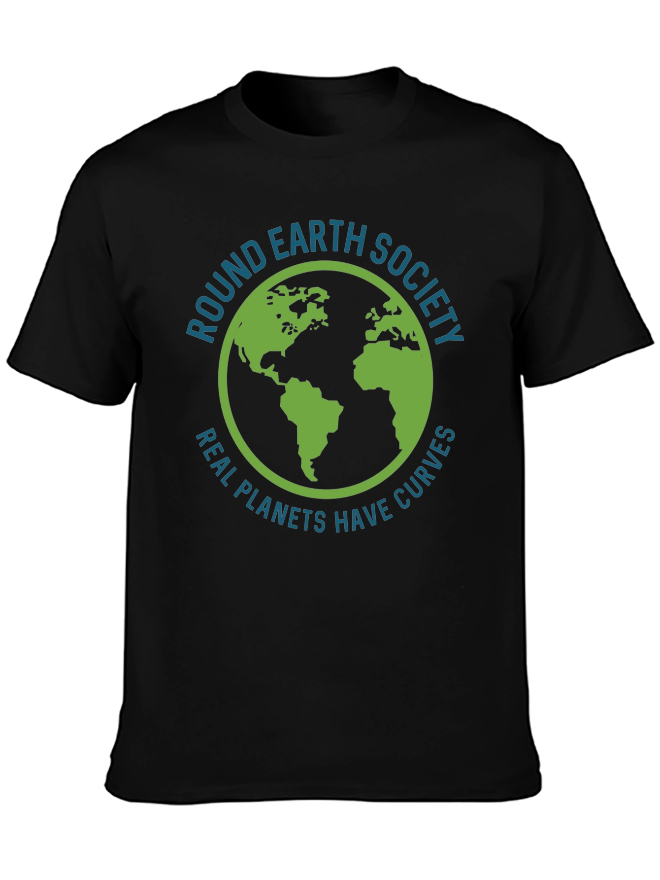 Round Earth Society T-Shirt - Real Planets Have Curves