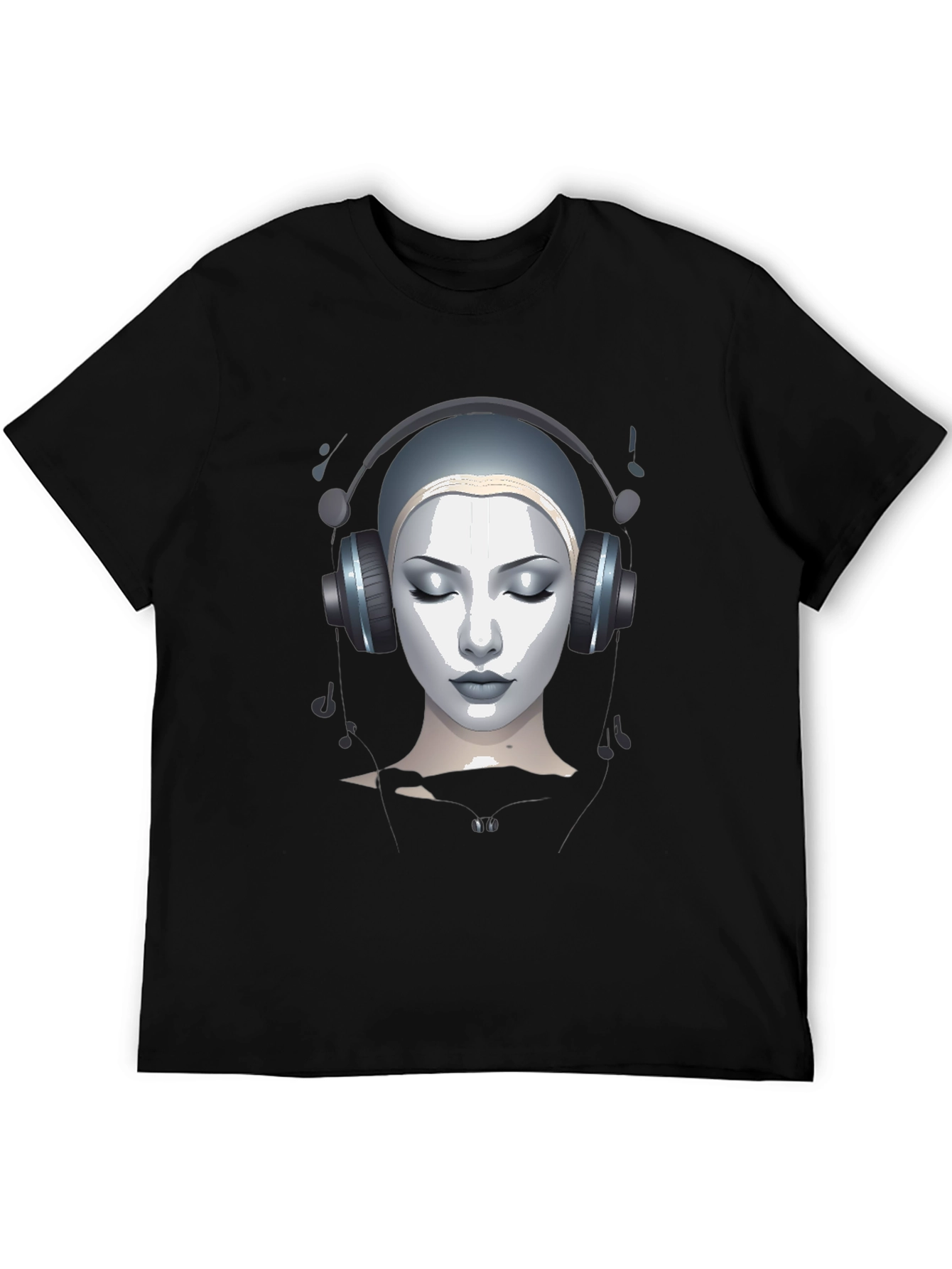 Abstract Woman with Headphones Graphic Tee