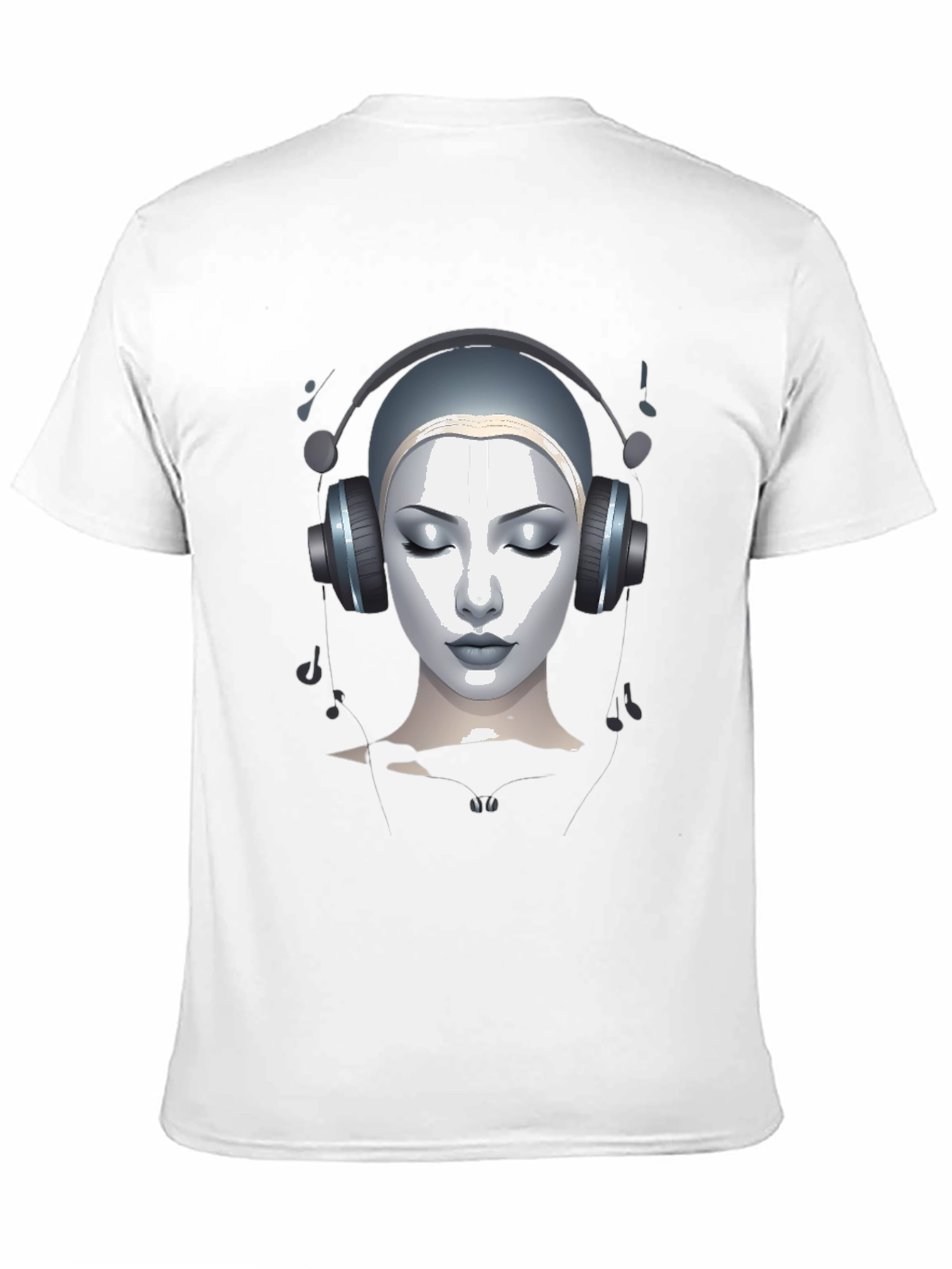 Abstract Woman with Headphones Graphic Tee