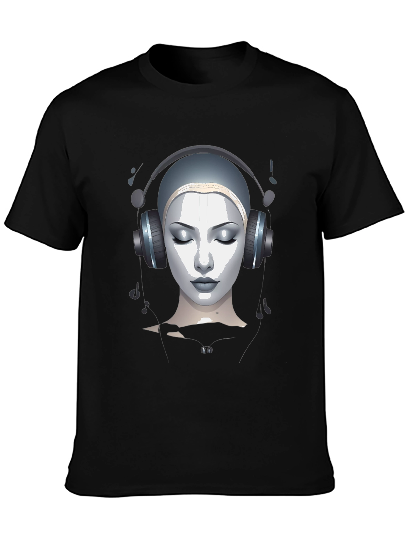 Abstract Woman with Headphones Graphic Tee