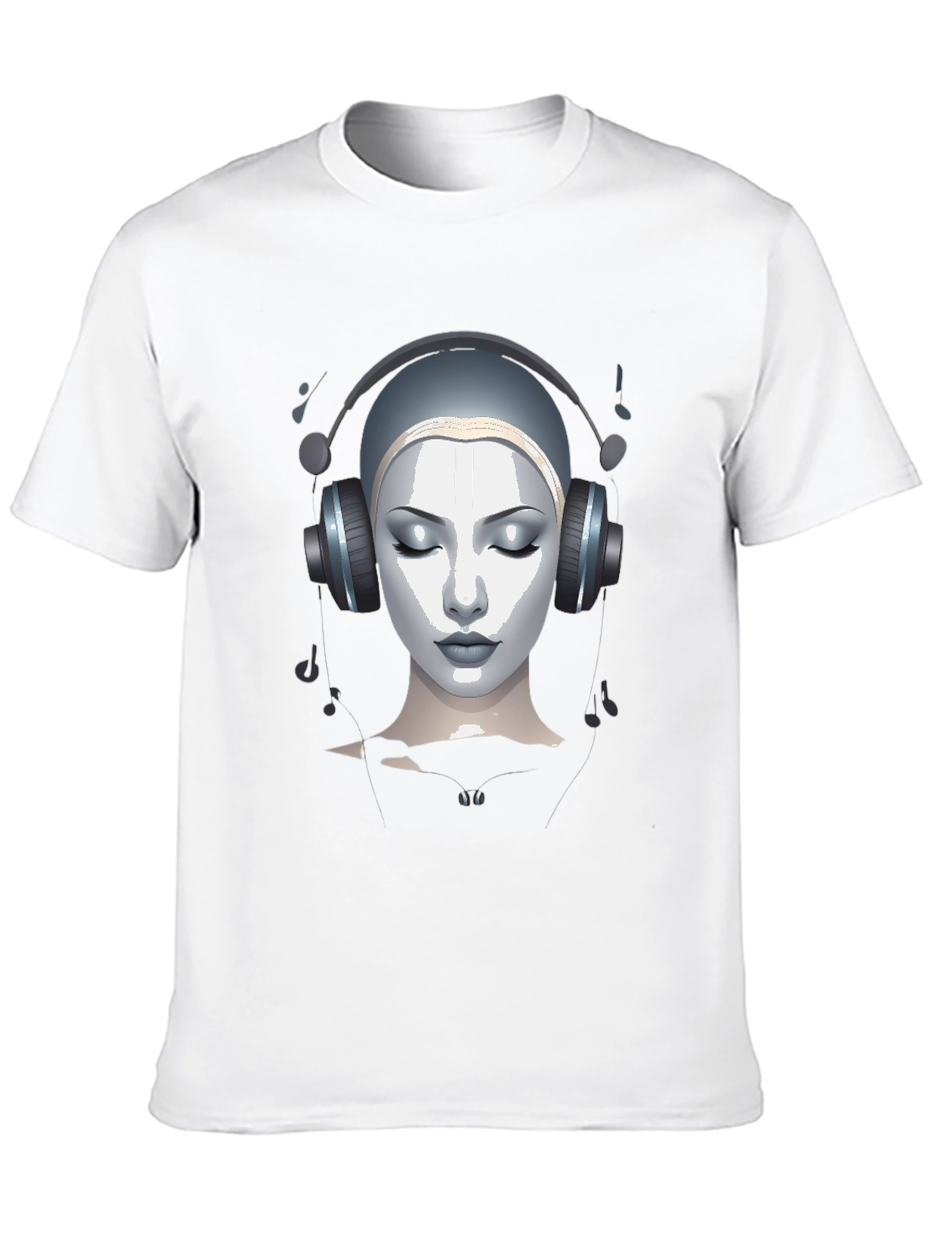 Abstract Woman with Headphones Graphic Tee