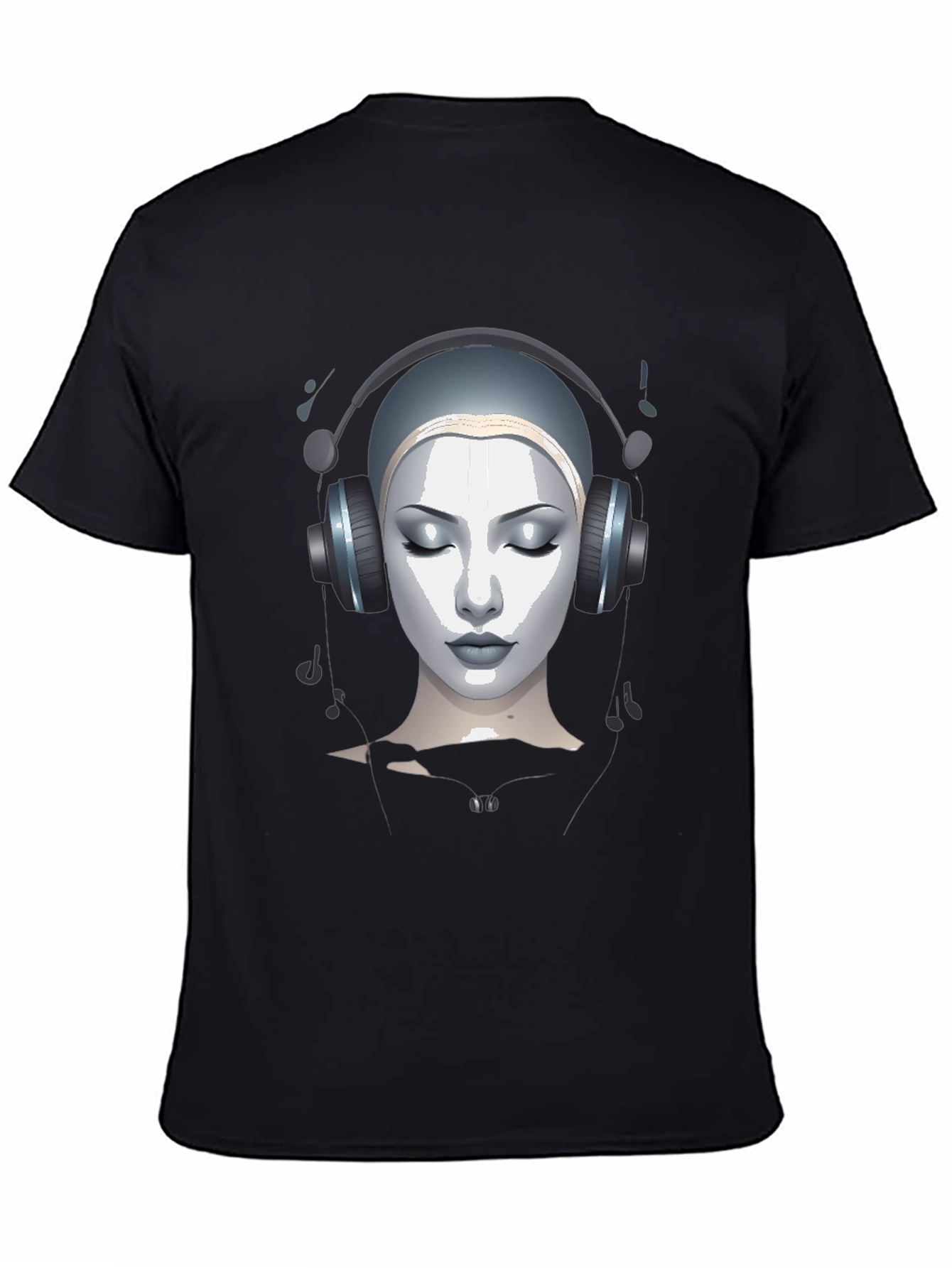 Abstract Woman with Headphones Graphic Tee