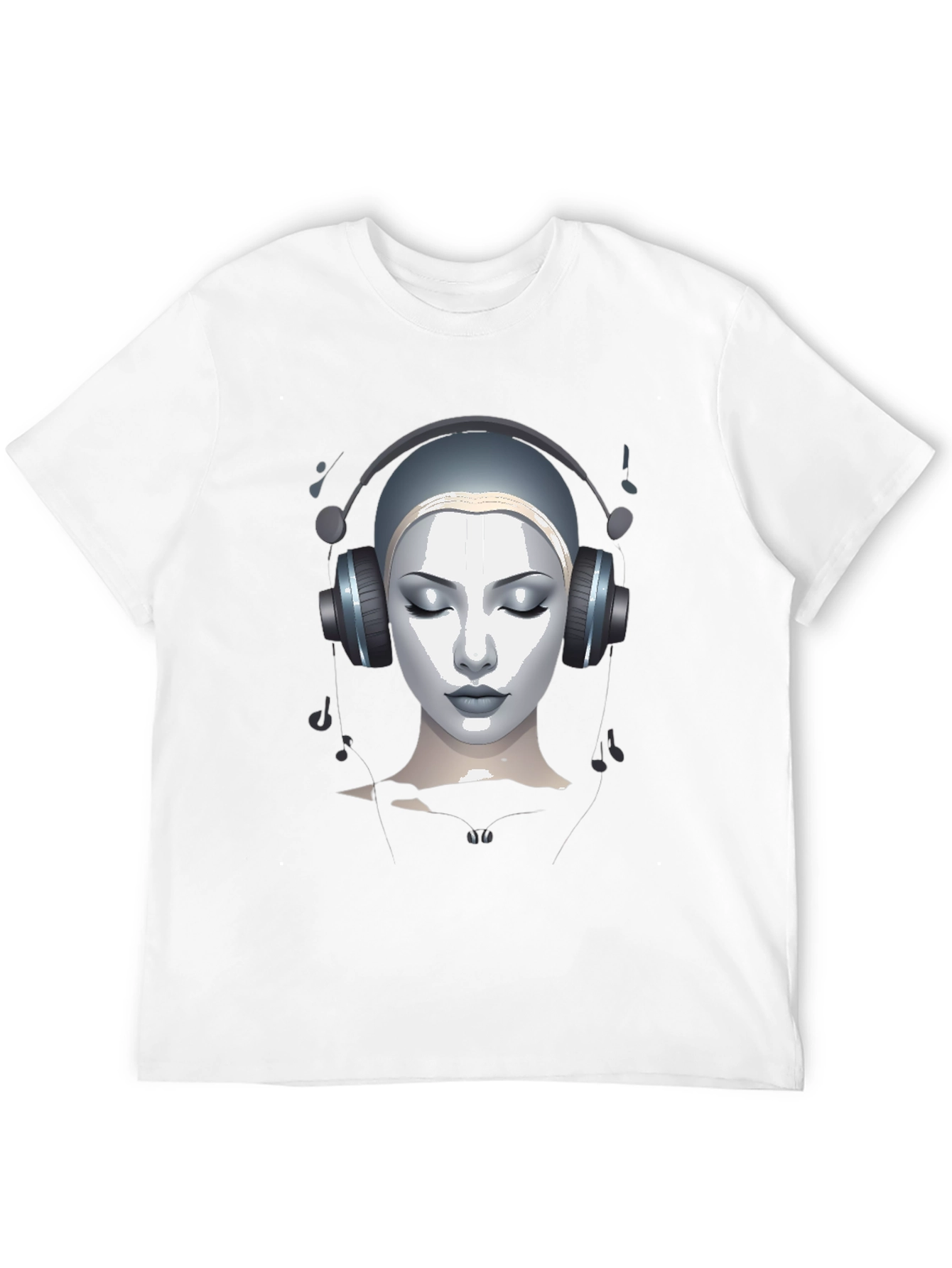 Abstract Woman with Headphones Graphic Tee