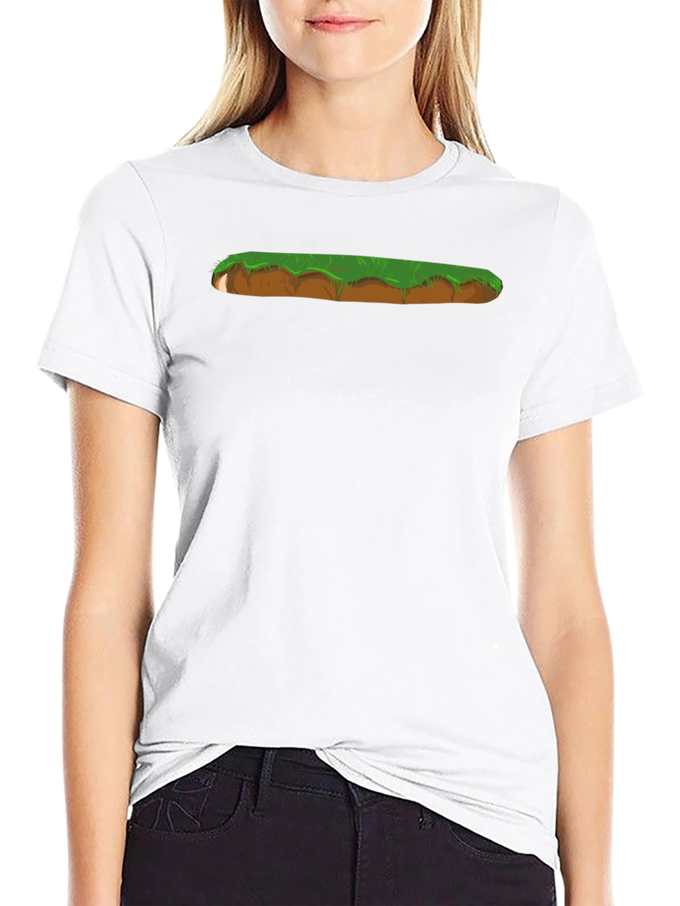 Cartoon Landscape Graphic Print Black T-Shirt