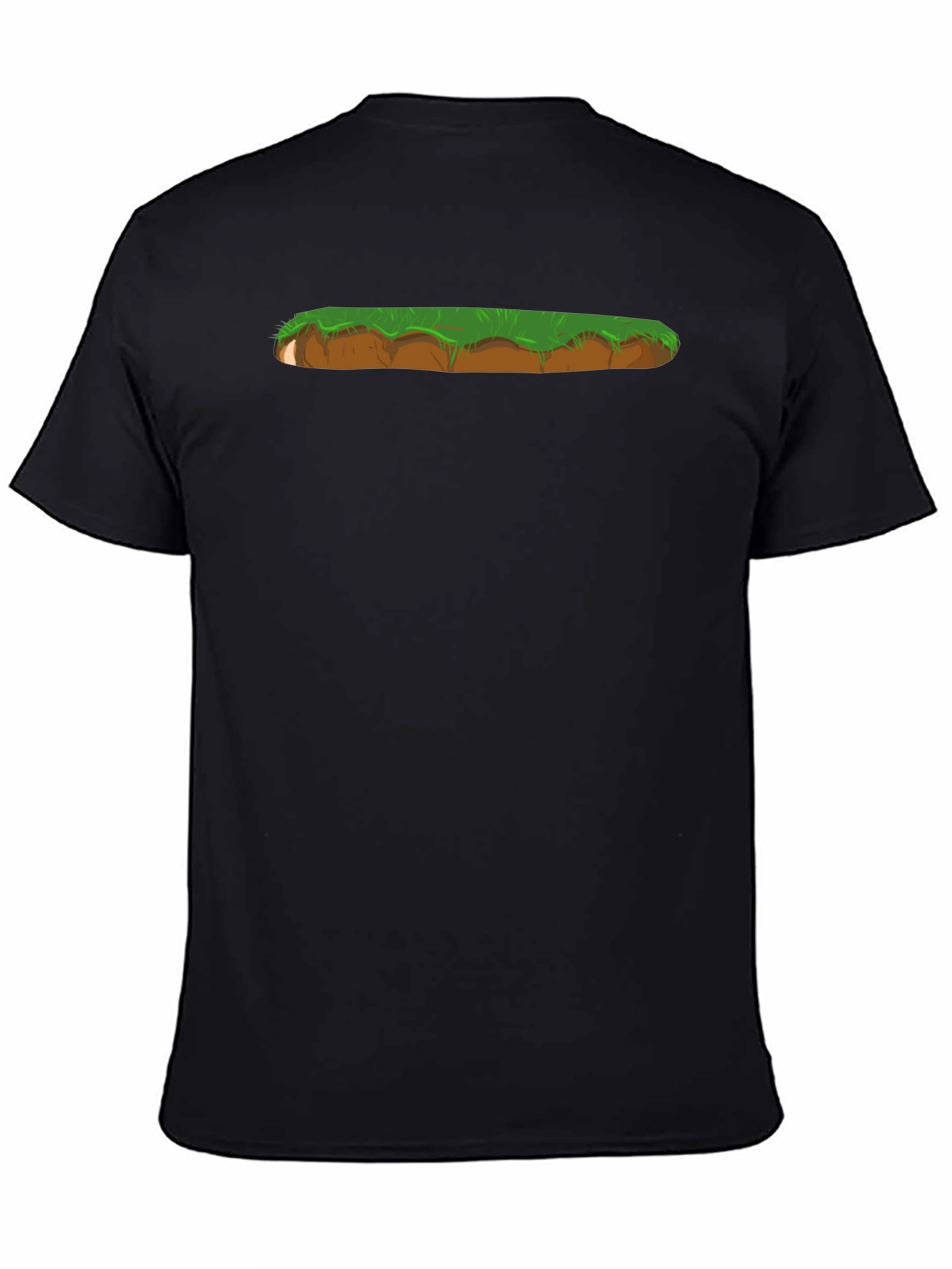 Cartoon Landscape Graphic Print Black T-Shirt
