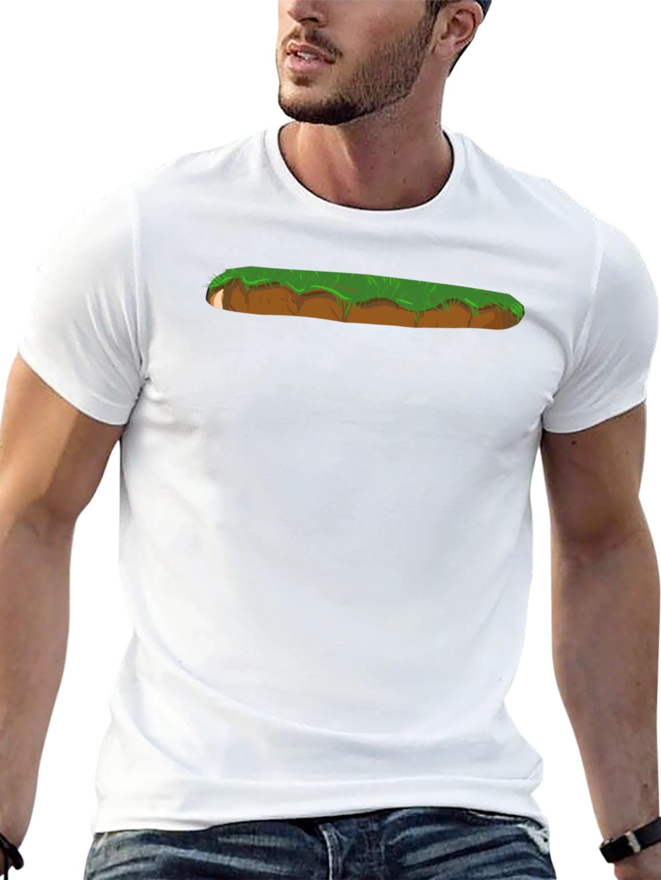 Cartoon Landscape Graphic Print Black T-Shirt